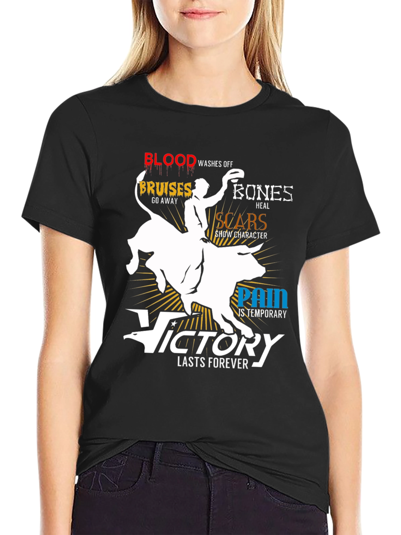 Rodeo Victory T-Shirt Bull Rider Graphic Tee