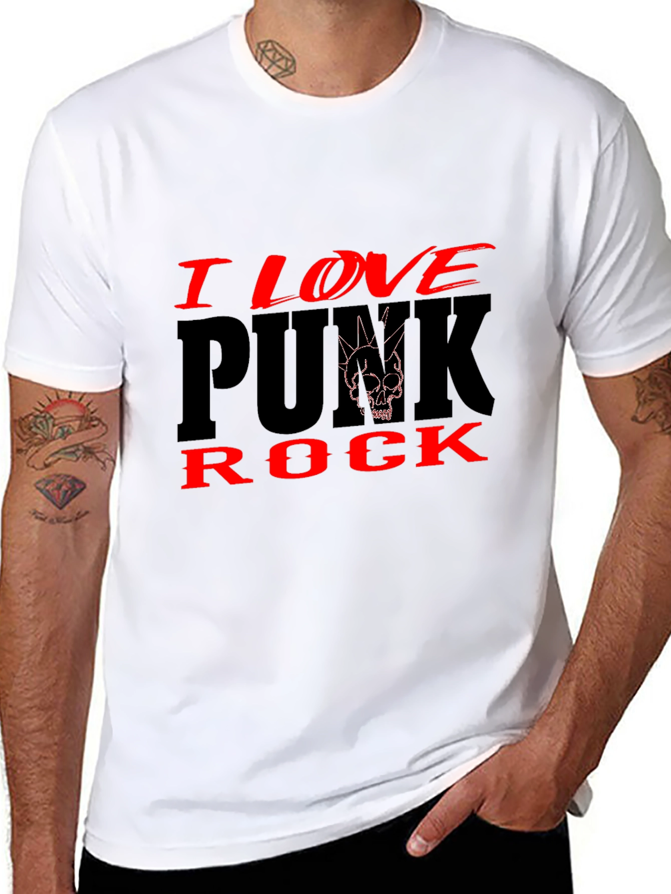 I Love Punk Rock Black Graphic Tee