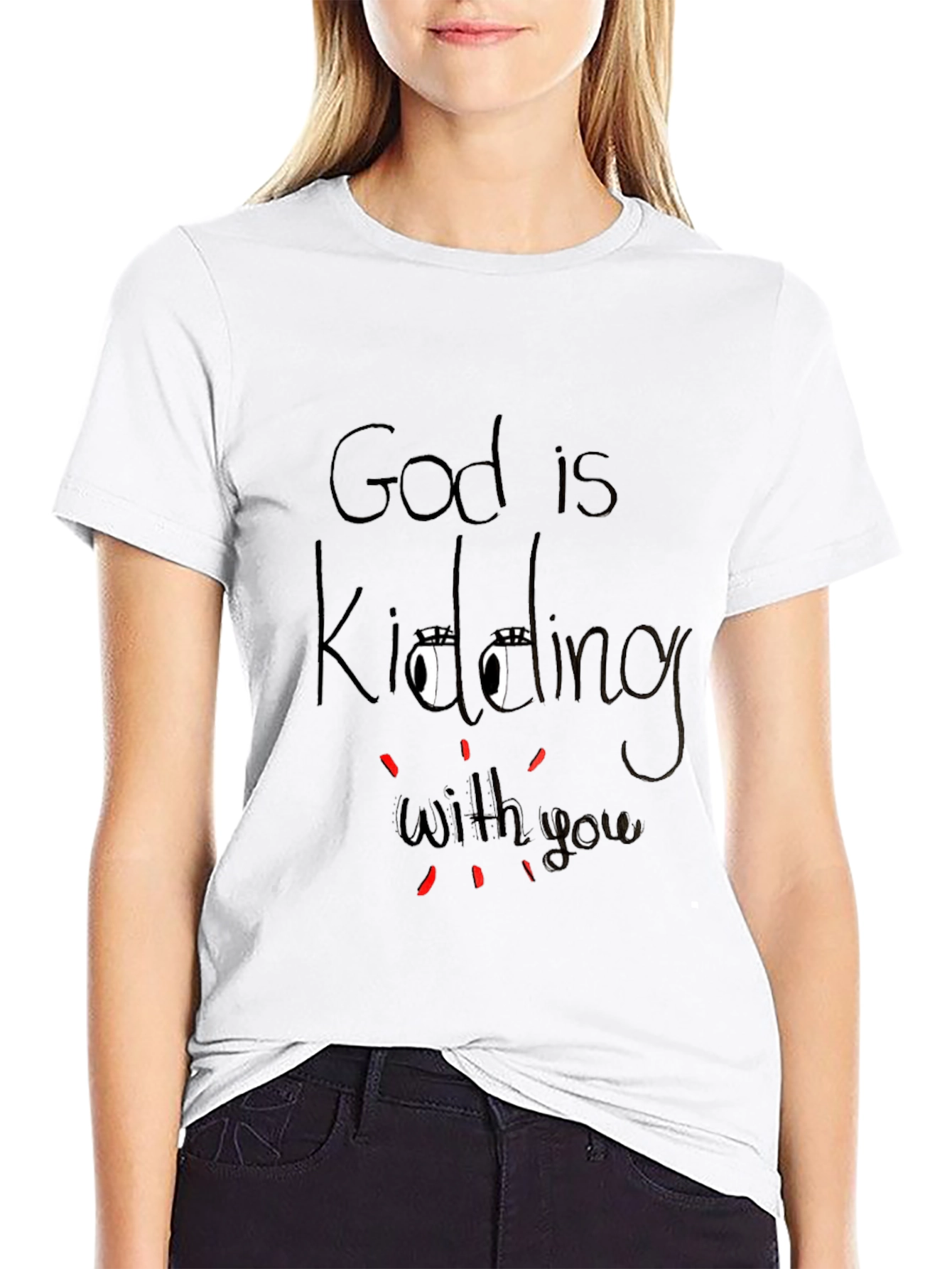God is Kidding With You Graphic Tee - Black