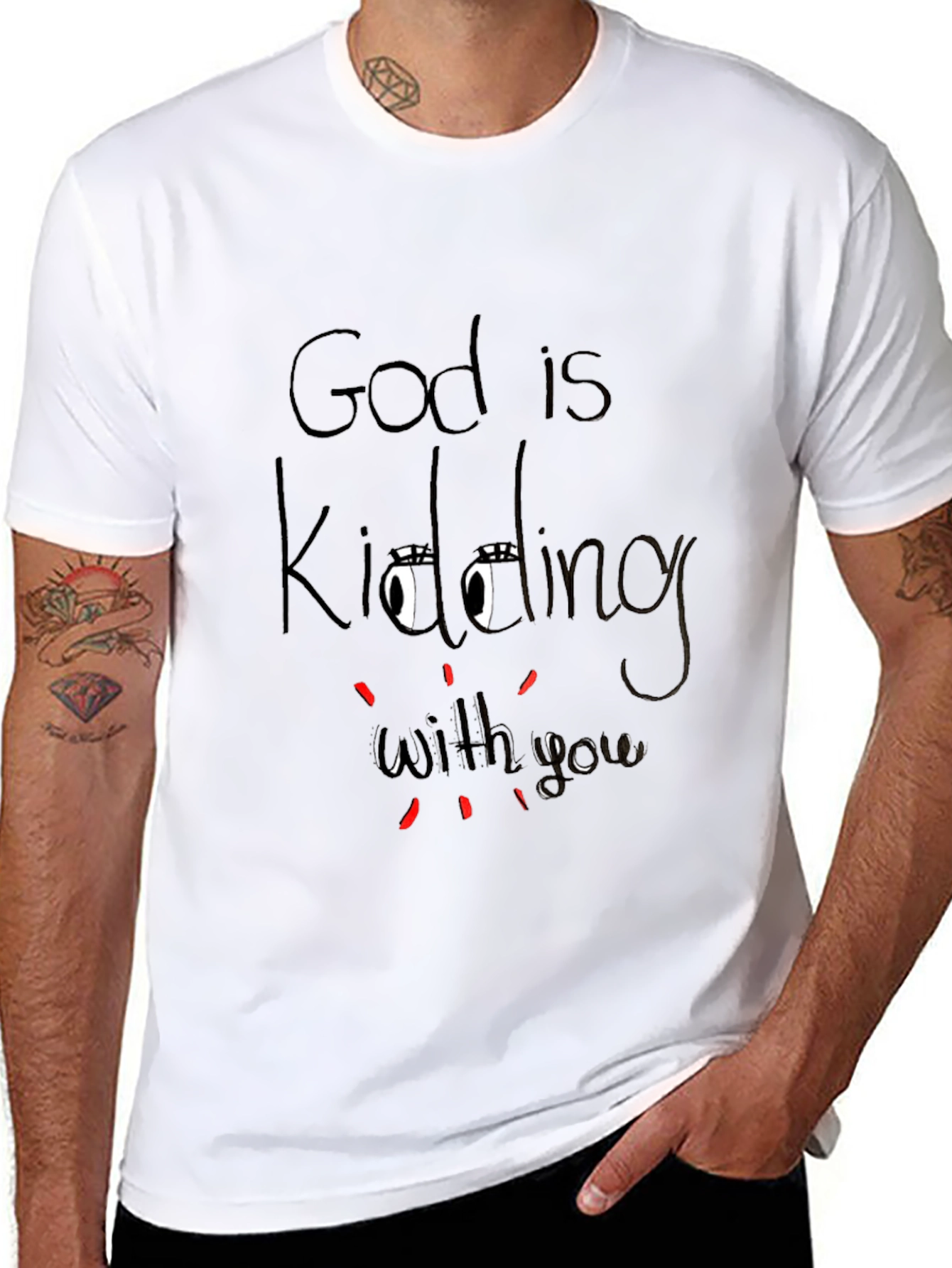 God is Kidding With You Graphic Tee - Black