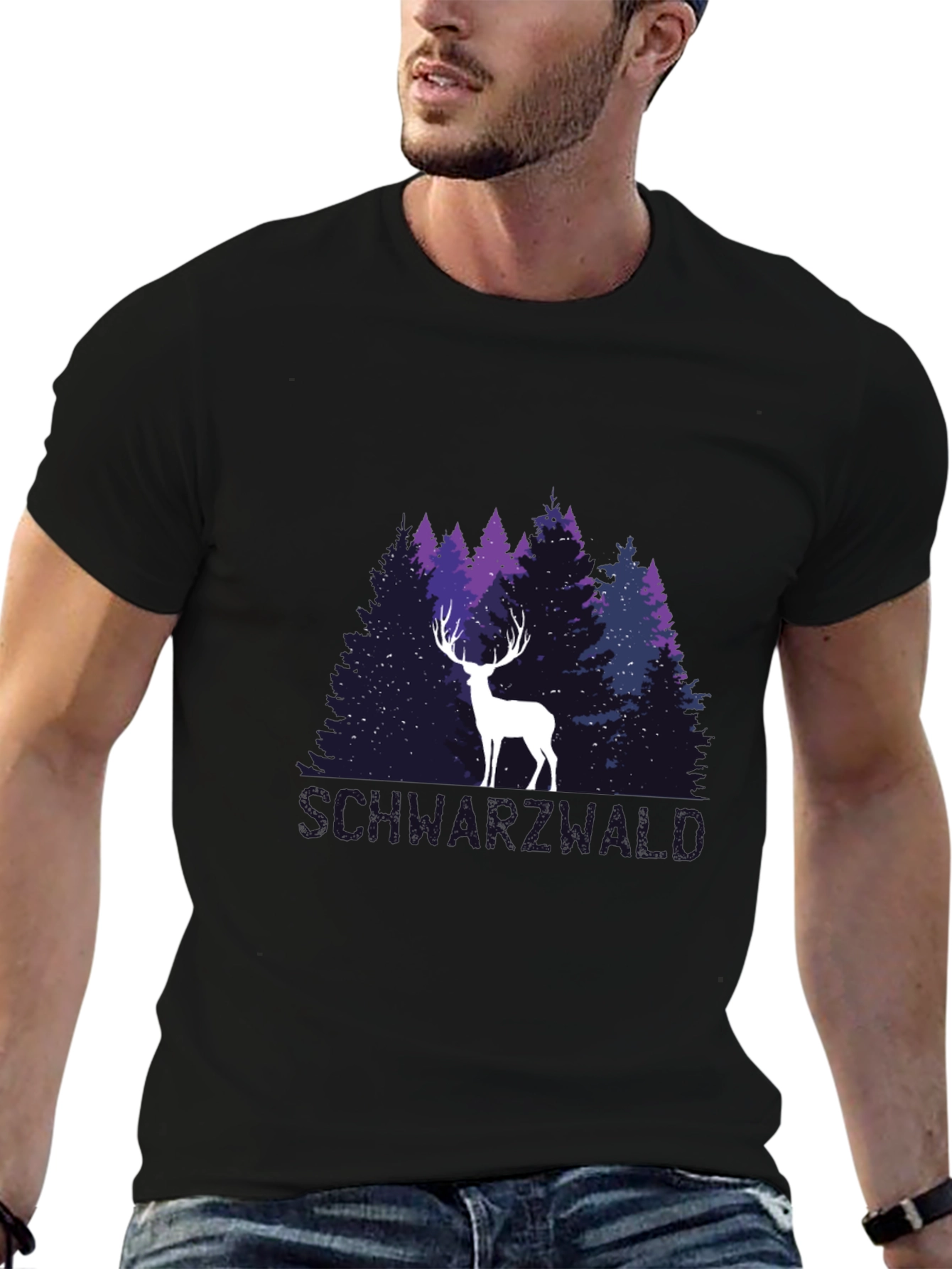 Black Forest Deer Graphic Tee