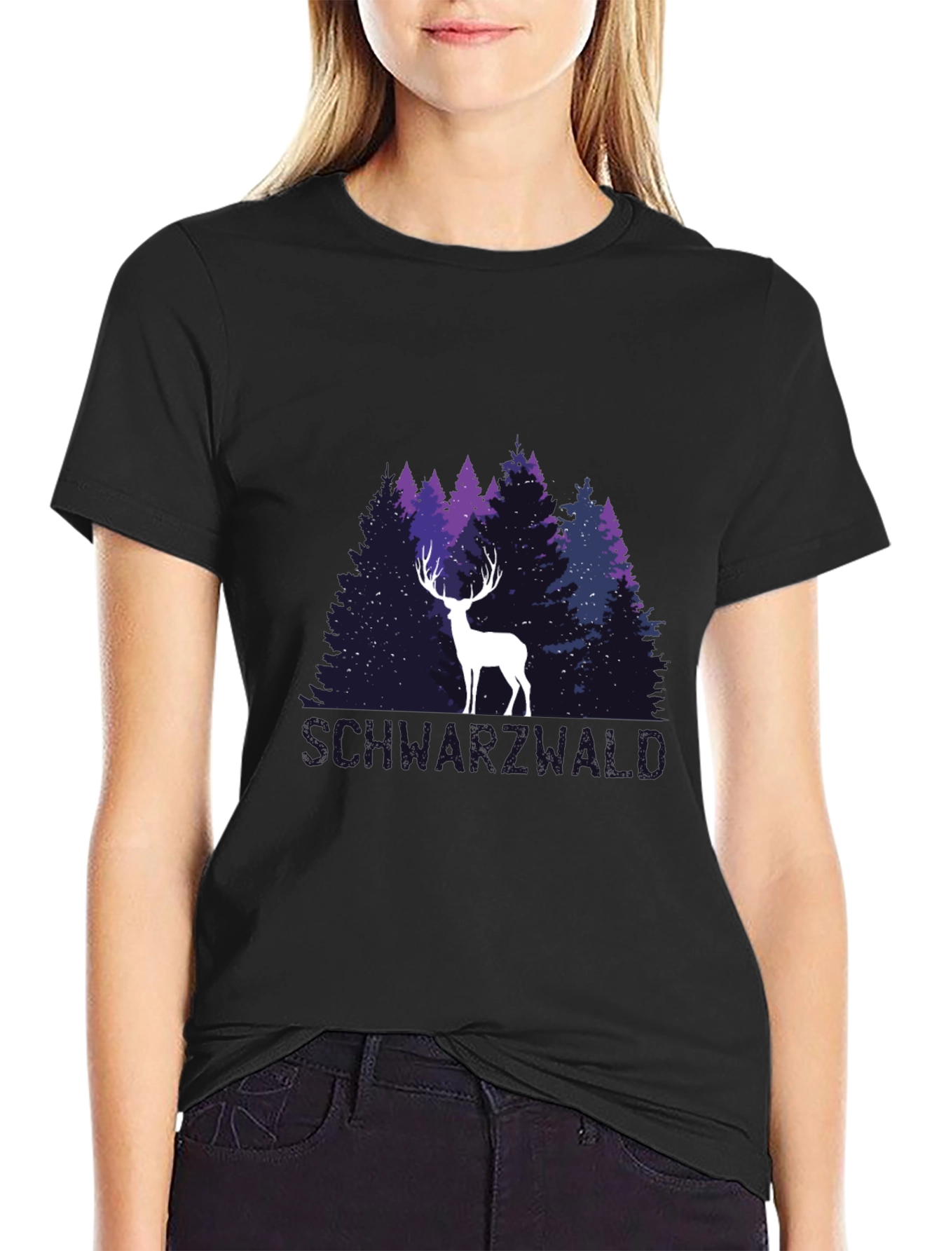 Black Forest Deer Graphic Tee
