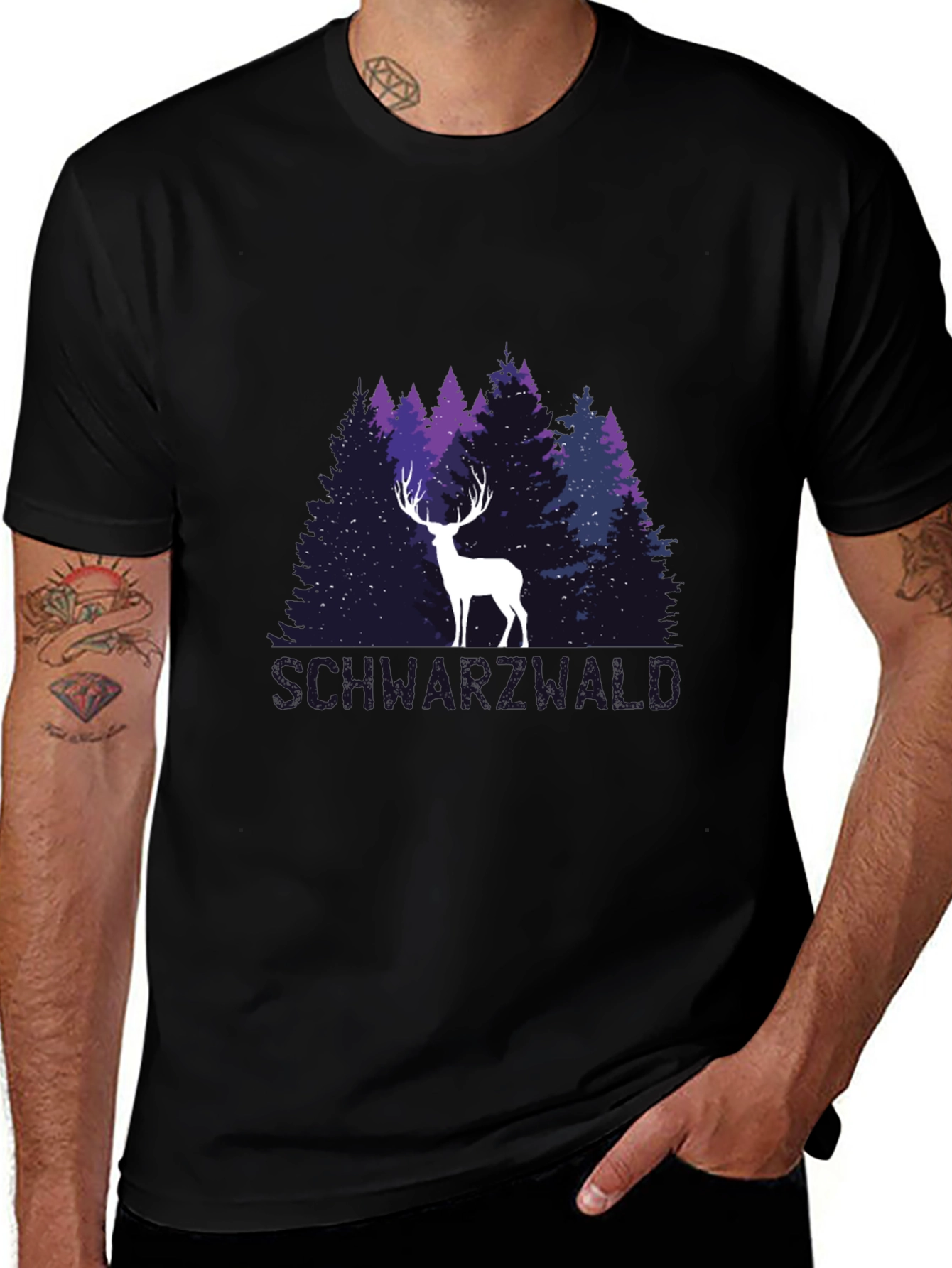 Black Forest Deer Graphic Tee