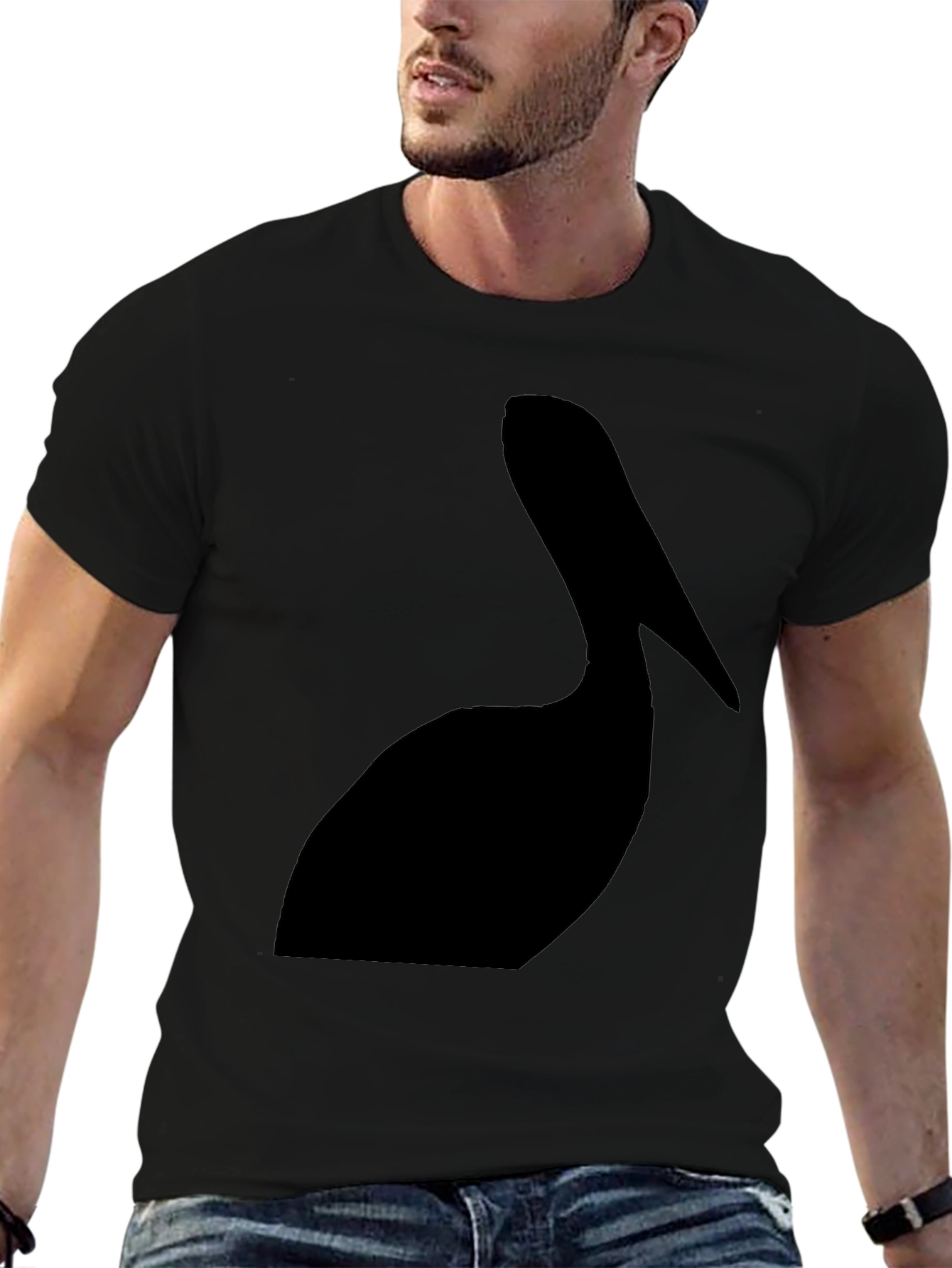 Pelican Silhouette Graphic Tee - Black Cotton T-Shirt