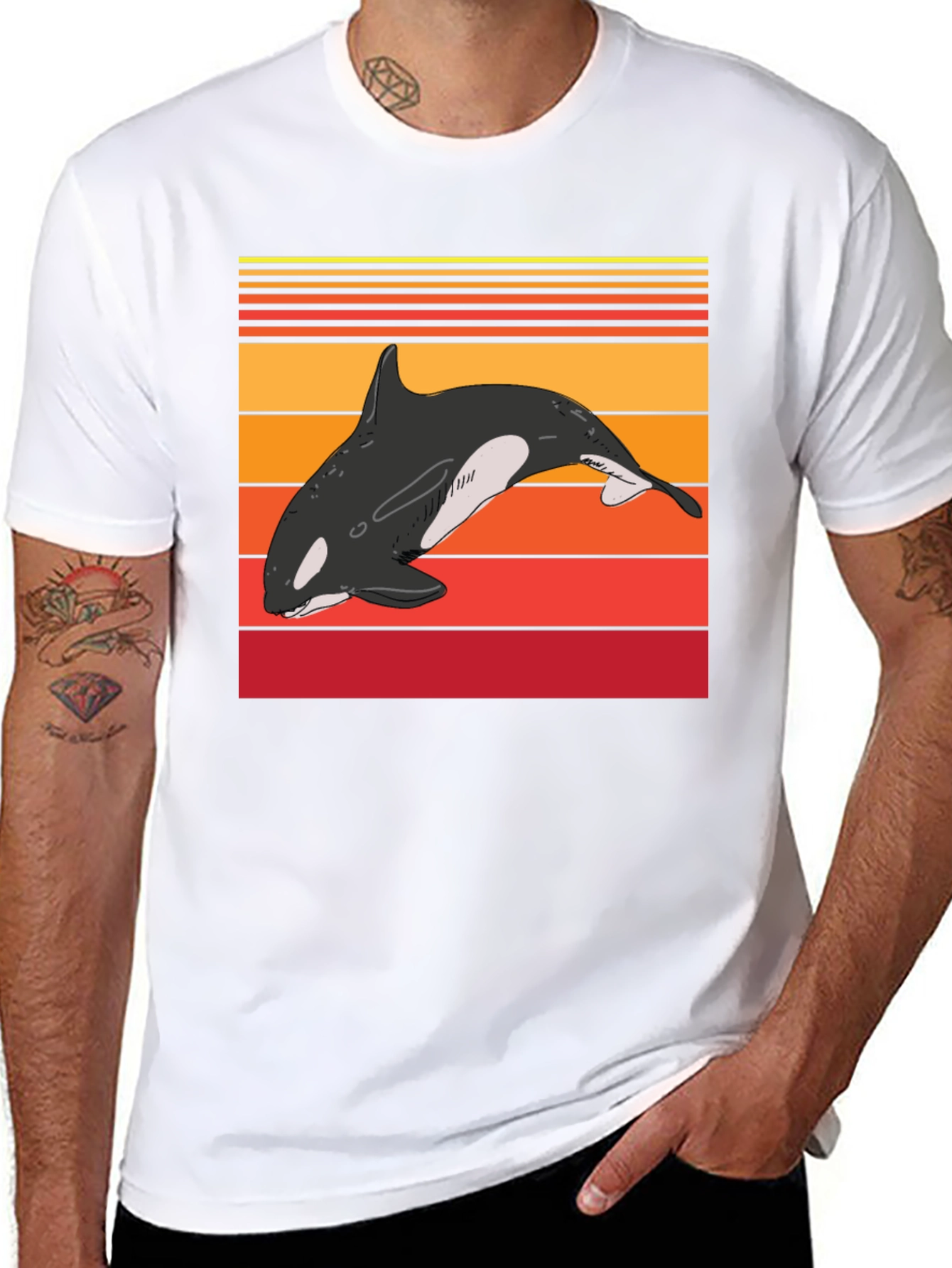 Orca Sunset Graphic T-Shirt