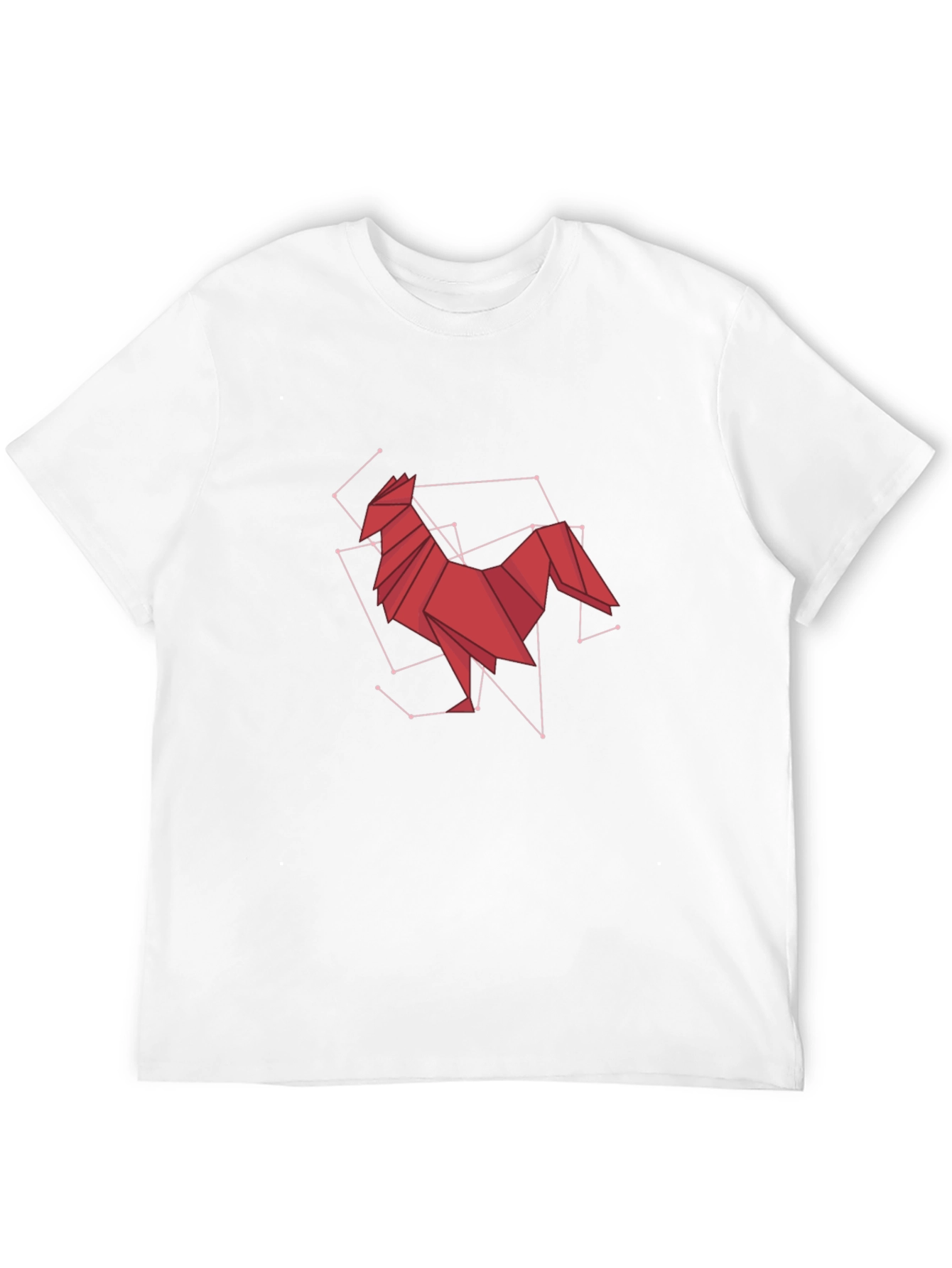 Geometric Rooster Graphic Tee - Modern Art Design