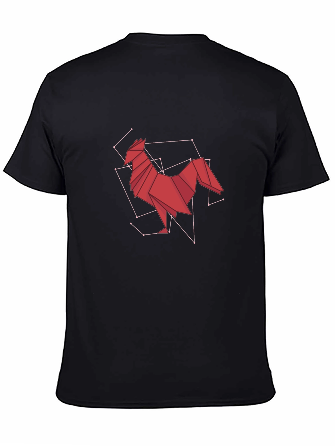 Geometric Rooster Graphic Tee - Modern Art Design