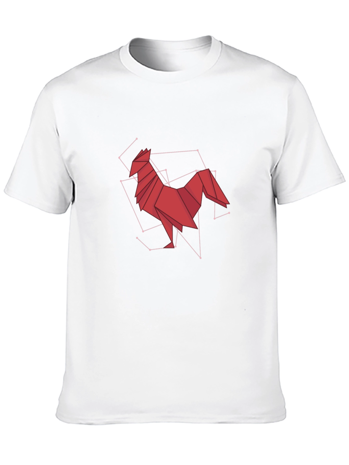Geometric Rooster Graphic Tee - Modern Art Design