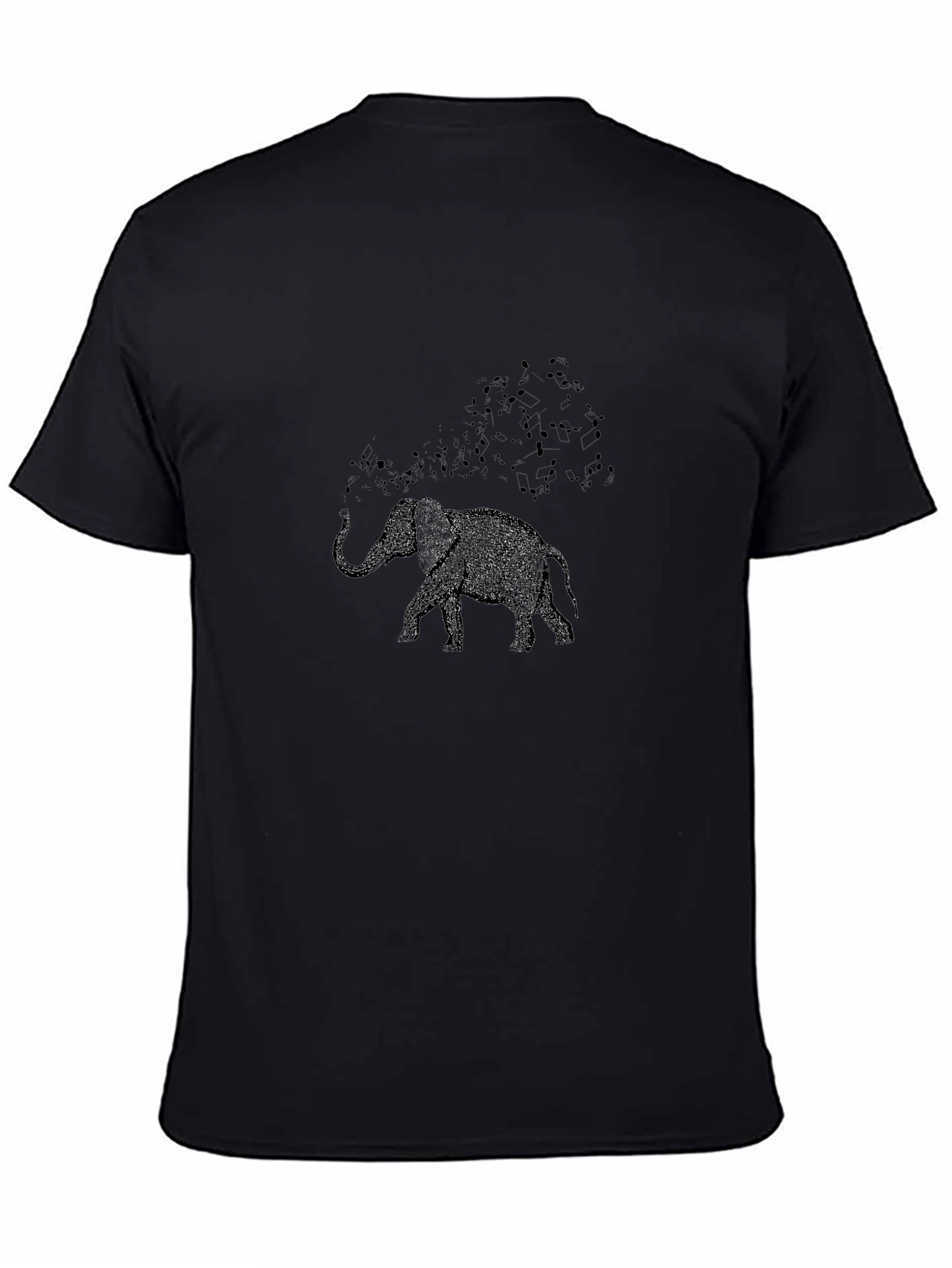 Elephant Dust Print Black T-Shirt