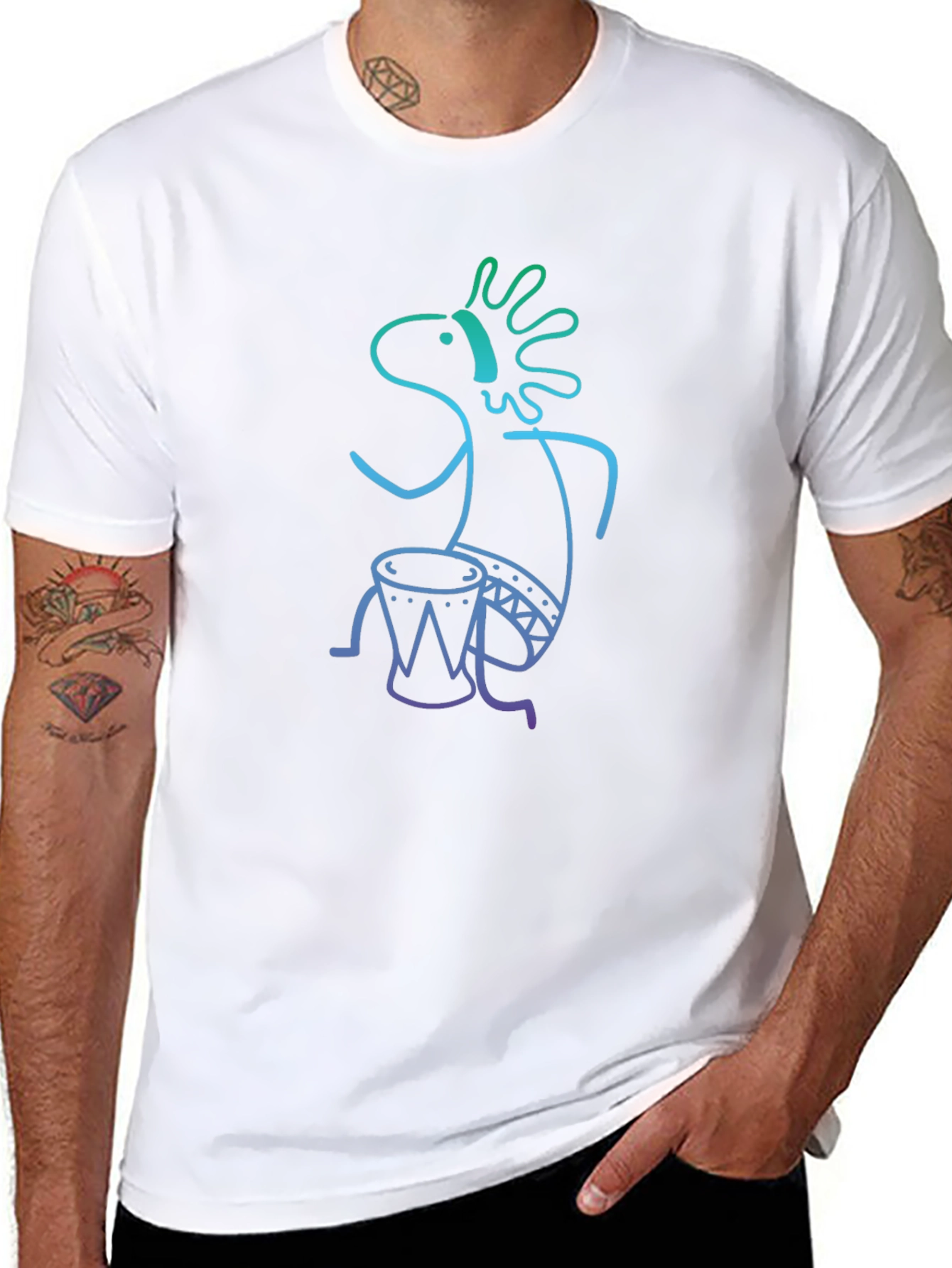 Kokopelli Drummer Black T-Shirt