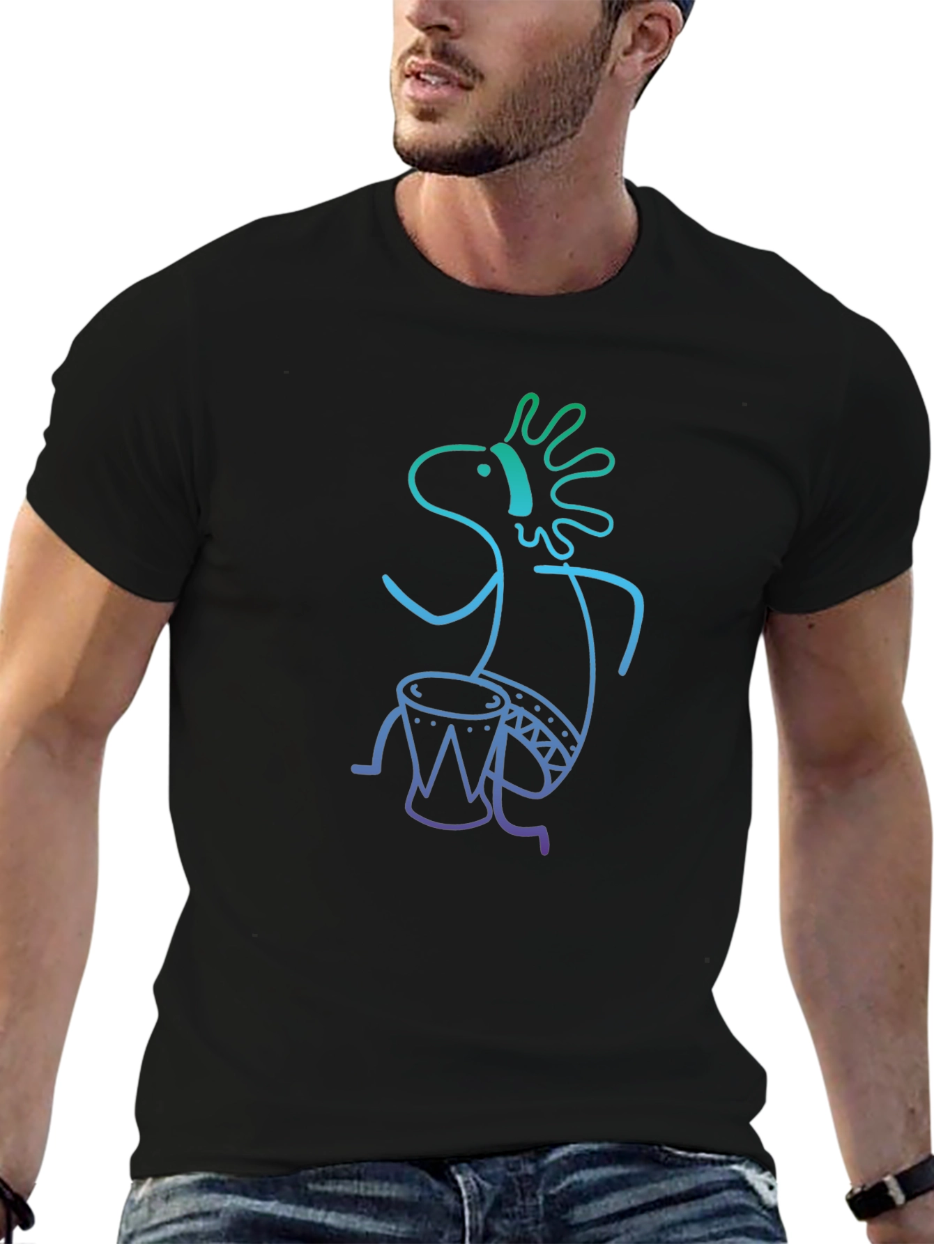 Kokopelli Drummer Black T-Shirt