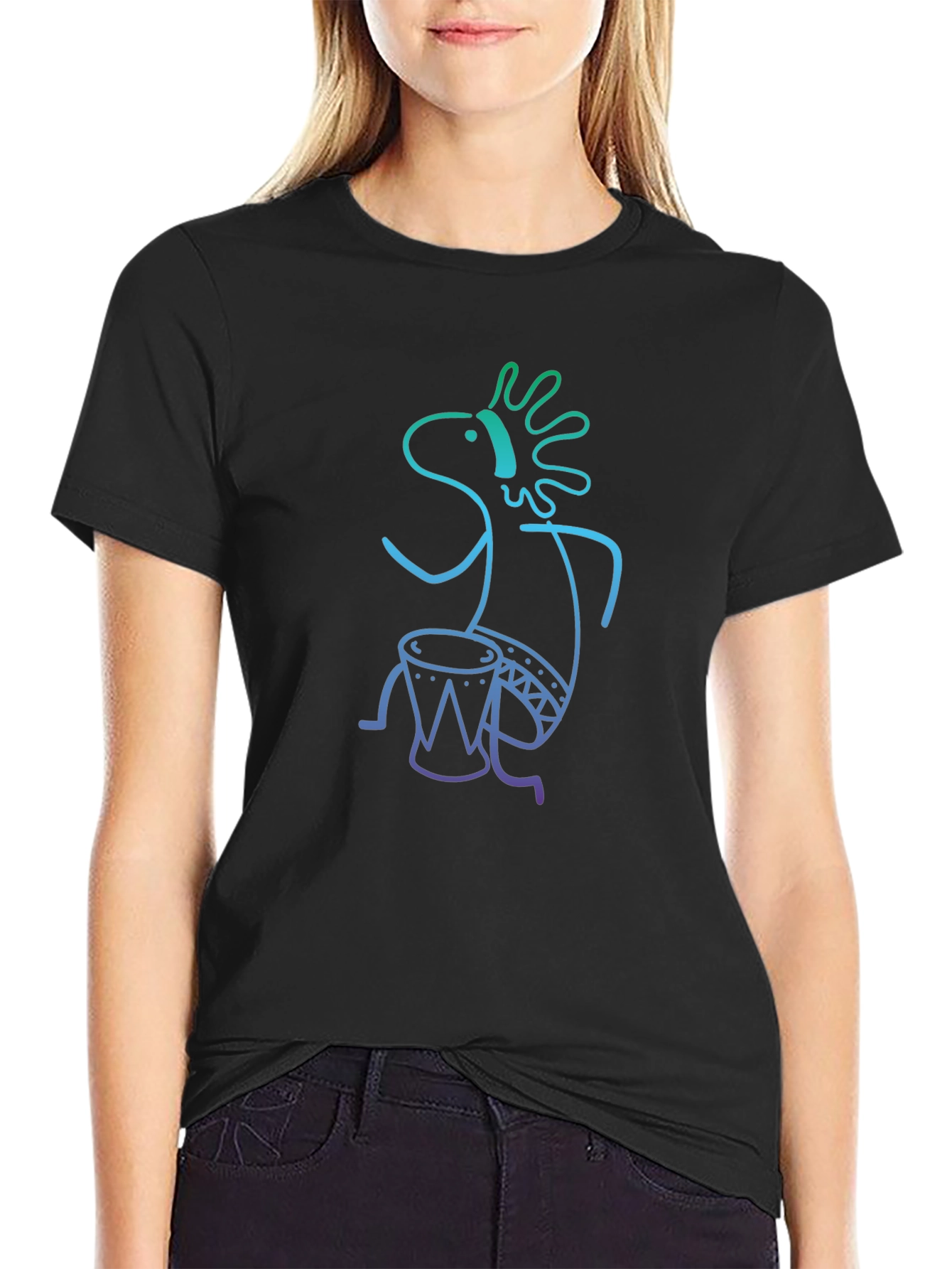 Kokopelli Drummer Black T-Shirt