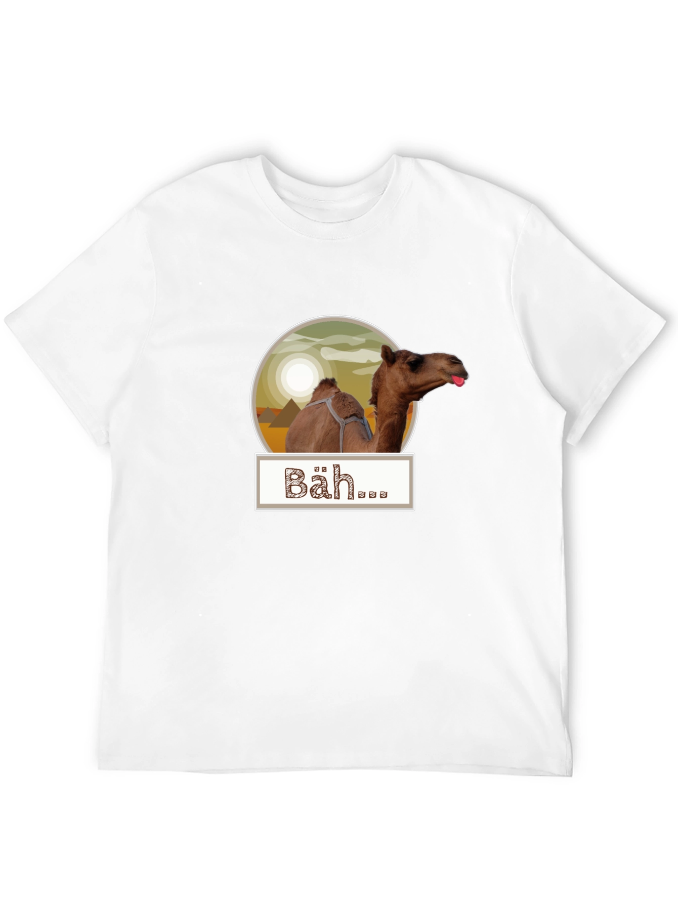 Humorous Camel Bäh... Graphic Tee - Black