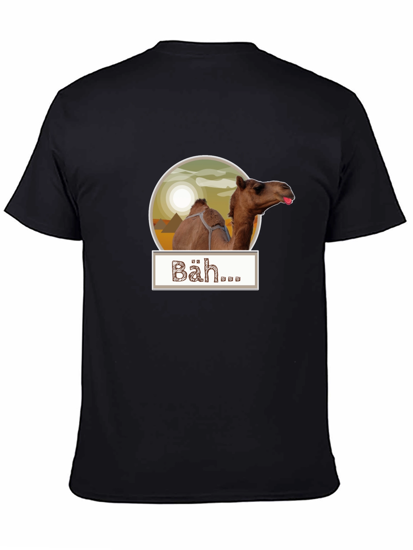 Humorous Camel Bäh... Graphic Tee - Black