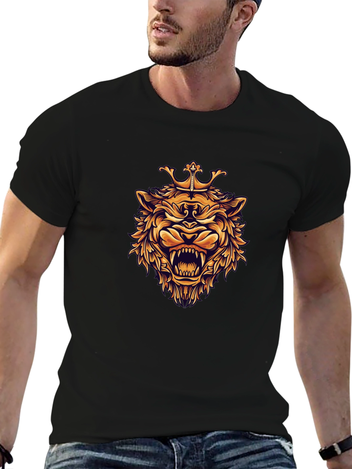 King Lion Graphic Black T-Shirt