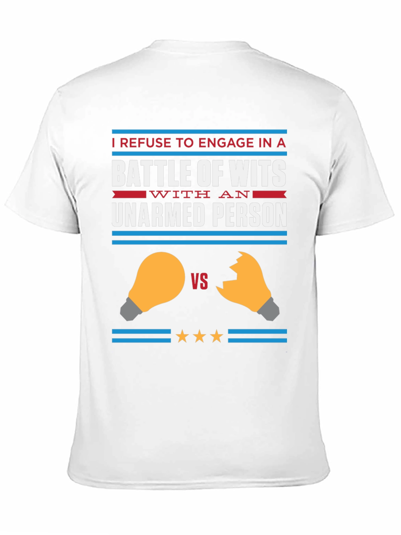 Humorous Battle of Wits Graphic Tee
