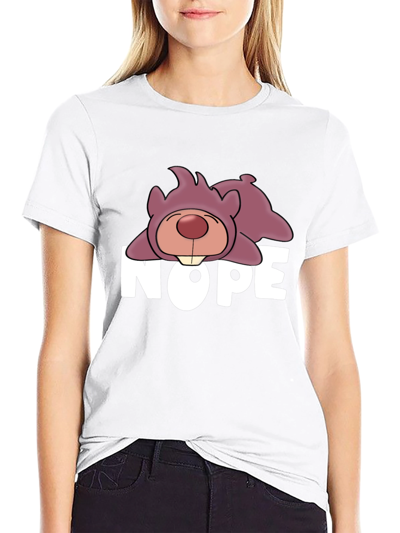 Nope Lazy Cartoon Bear T-Shirt