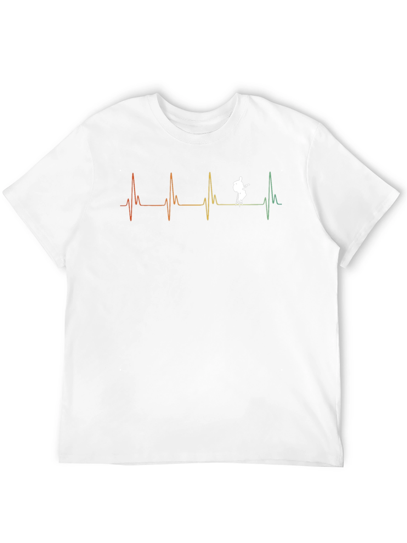 Musician Heartbeat Graphic Tee - Black Cotton T-Shirt