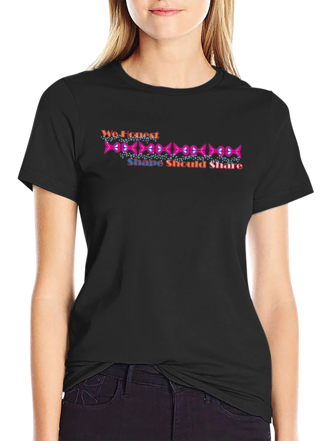 Stylish Black Tee with Geometric Print