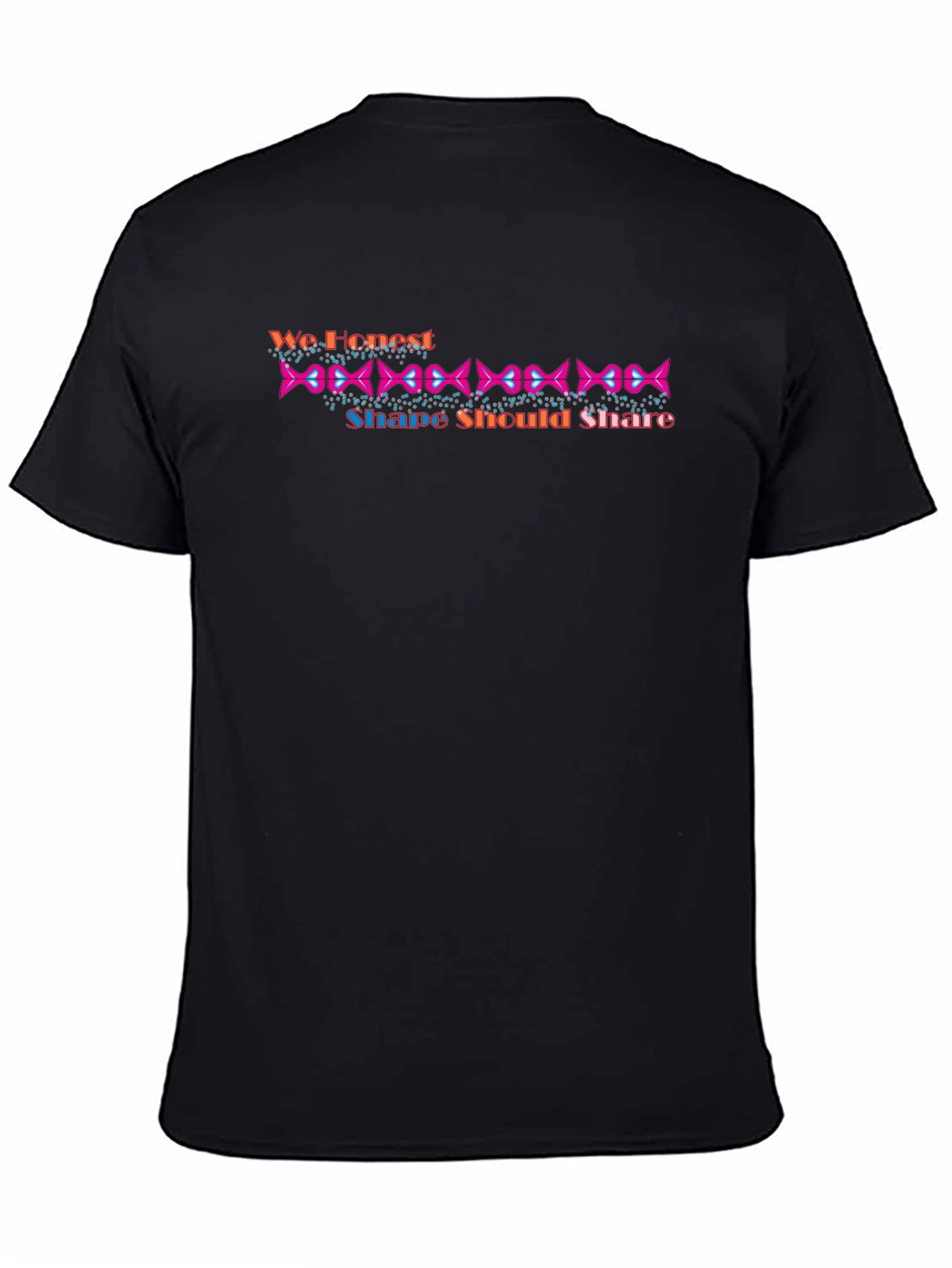 Stylish Black Tee with Geometric Print
