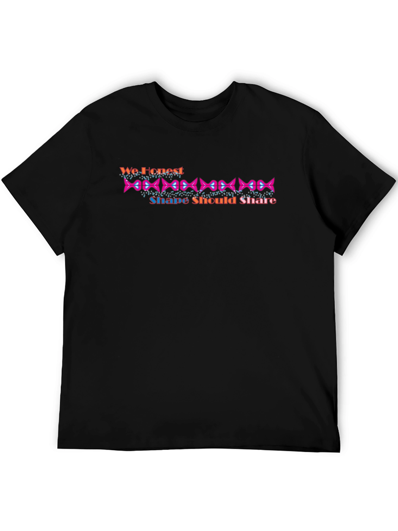 Stylish Black Tee with Geometric Print