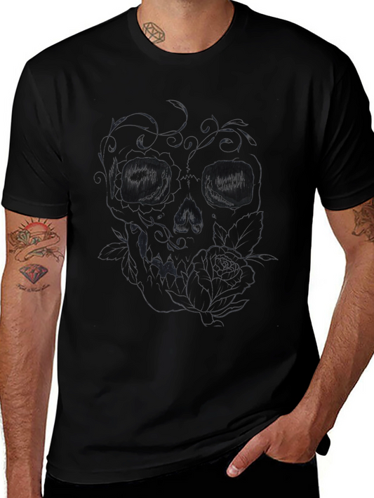 Skull & Rose Graphic Tee - Dark & Edgy Style