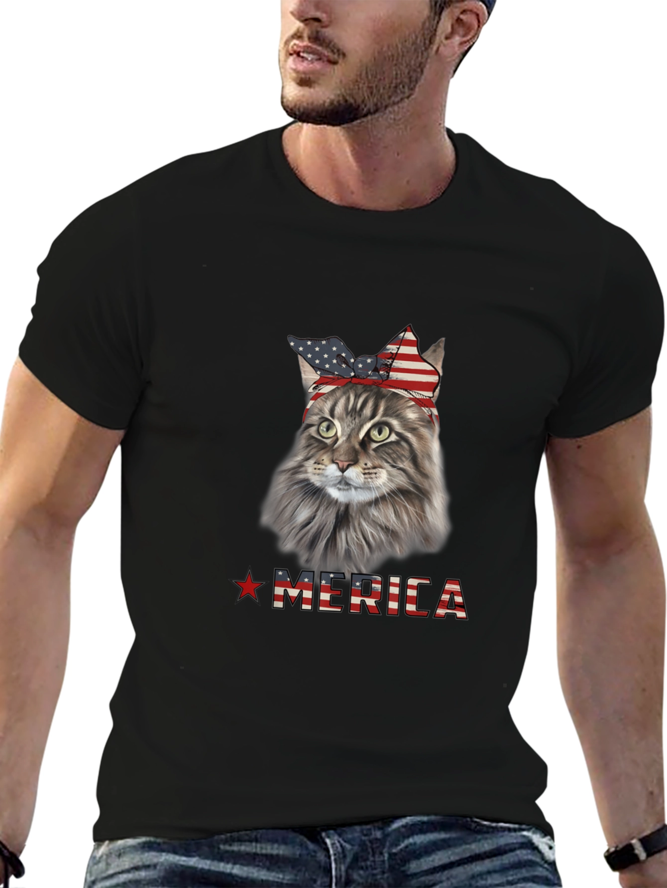 Patriotic Cat Merica T-Shirt