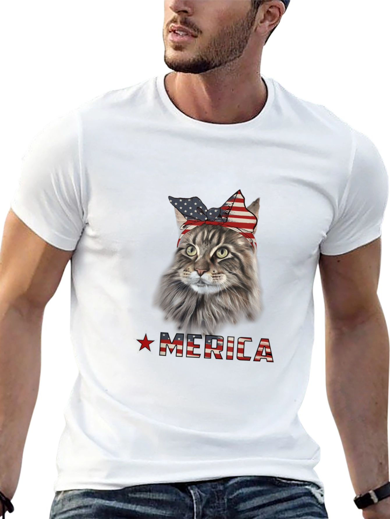 Patriotic Cat Merica T-Shirt