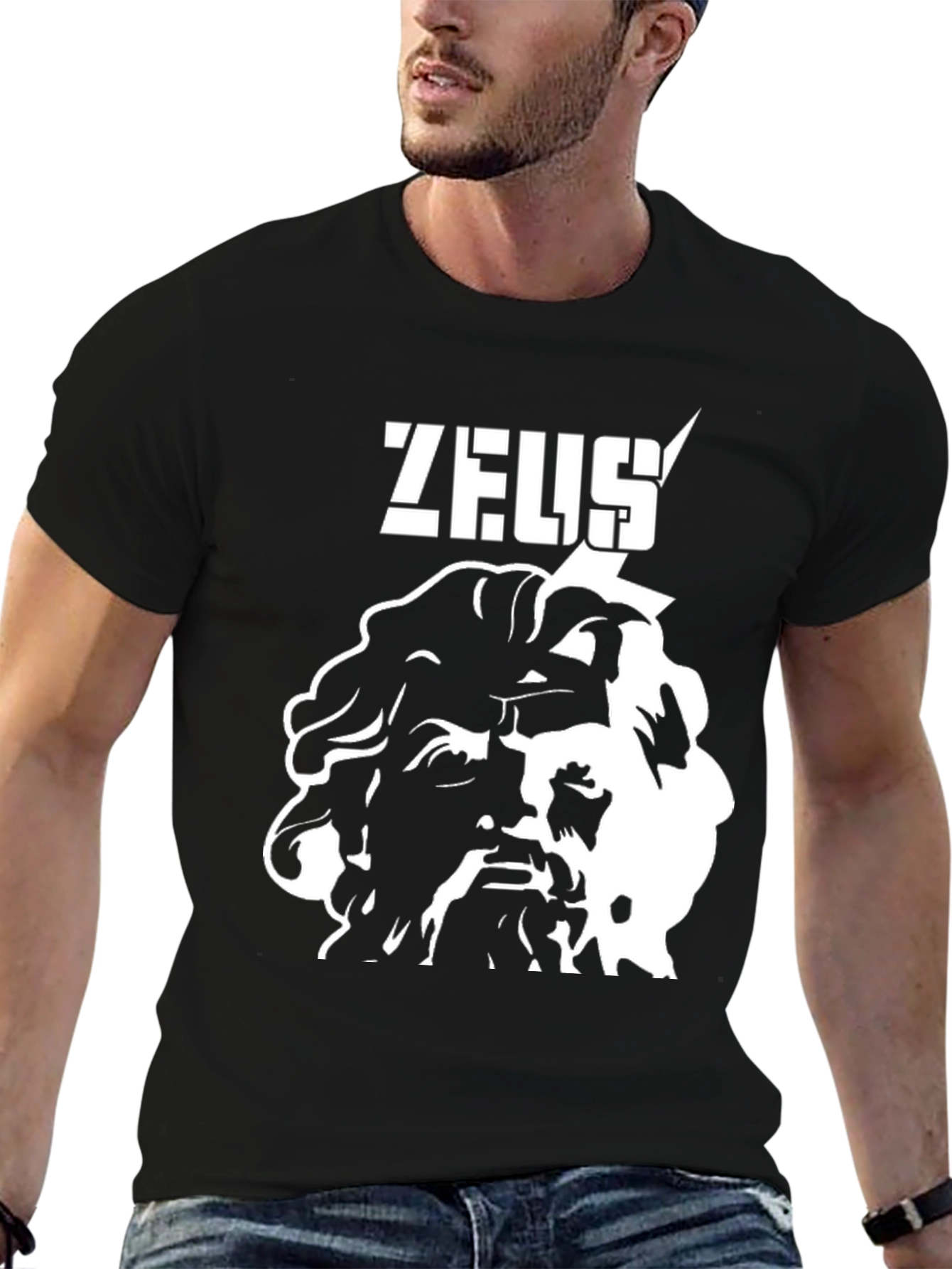 Zeus Graphic Print Black T-Shirt