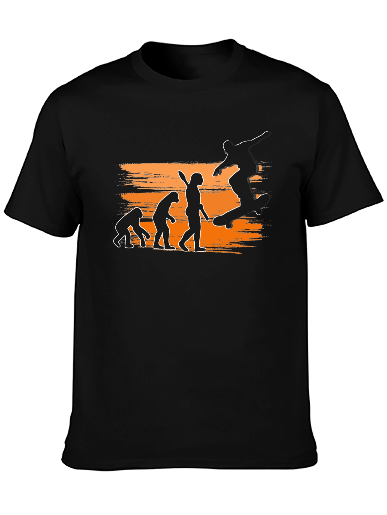 Skateboard Evolution Graphic Tee - Black
