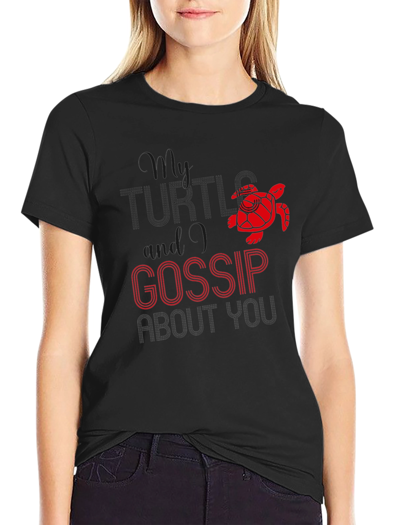 Funny Turtle Tea and Gossip Graphic Tee