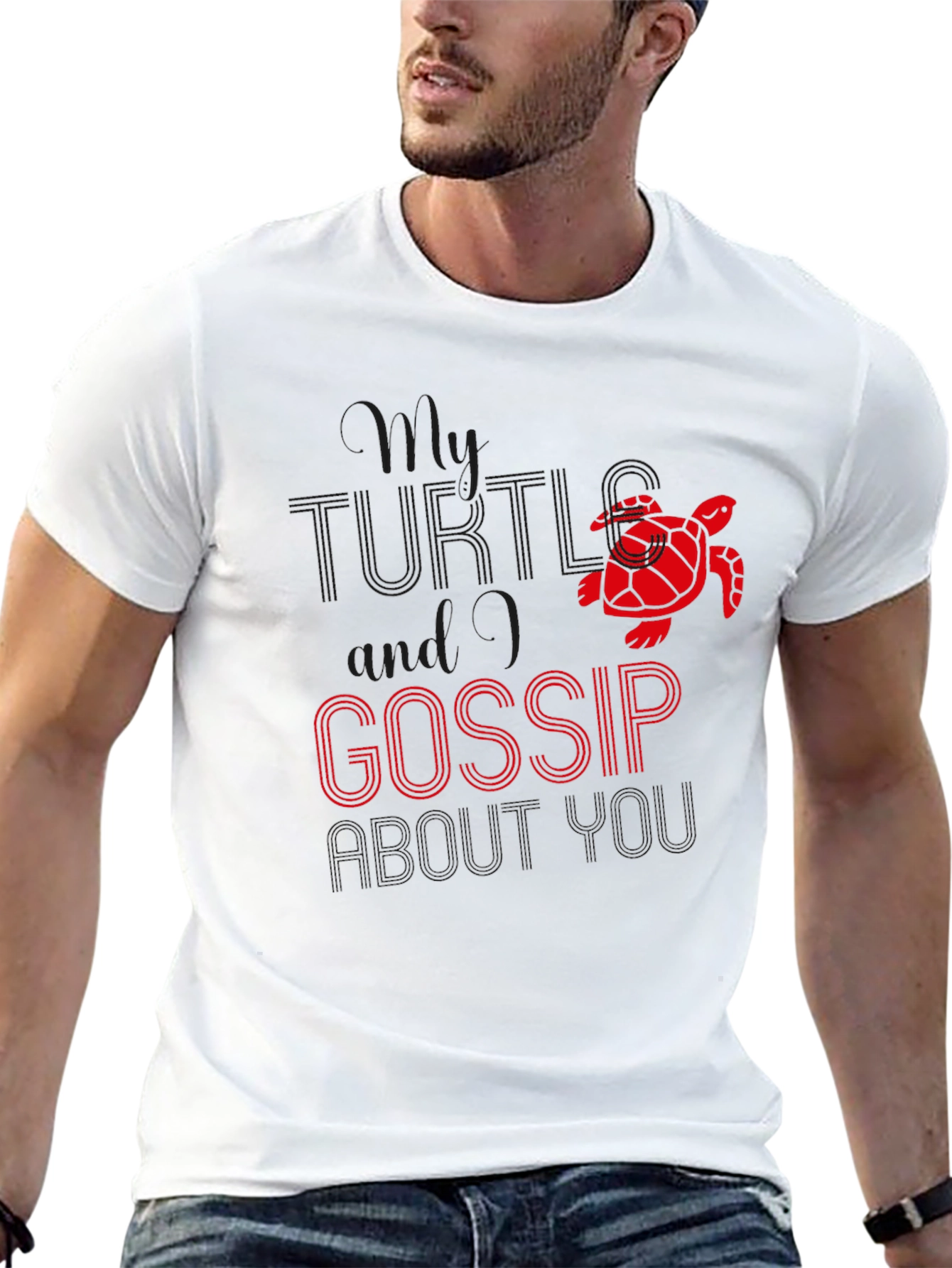 Funny Turtle Tea and Gossip Graphic Tee