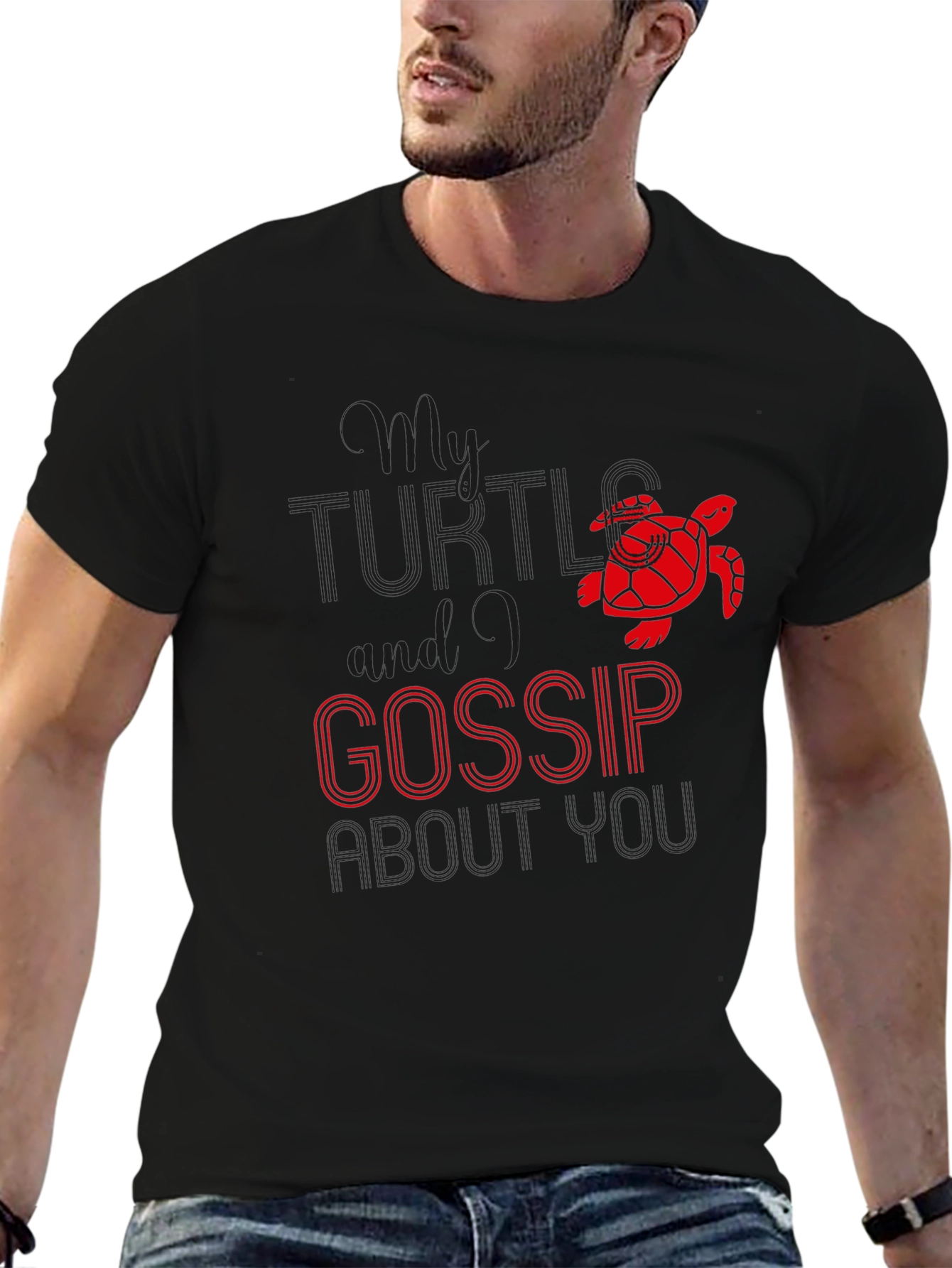 Funny Turtle Tea and Gossip Graphic Tee