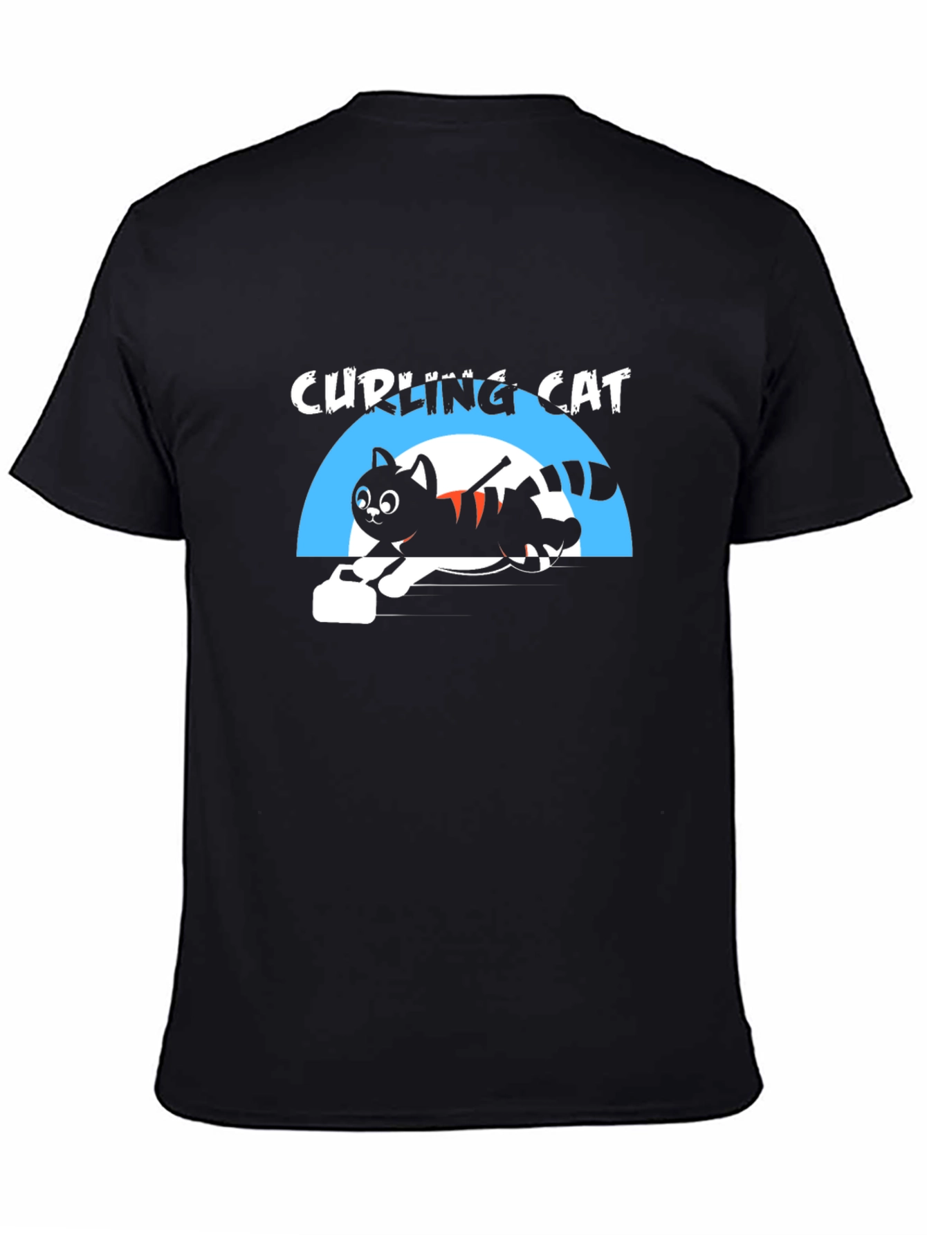 Curling Cat T-Shirt - Unique Graphic Tee