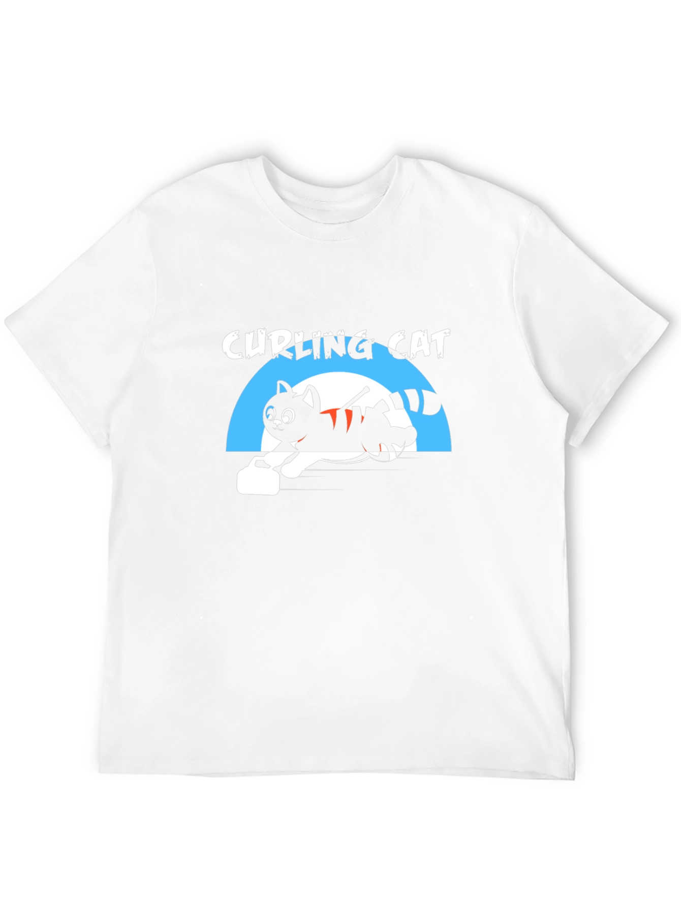 Curling Cat T-Shirt - Unique Graphic Tee