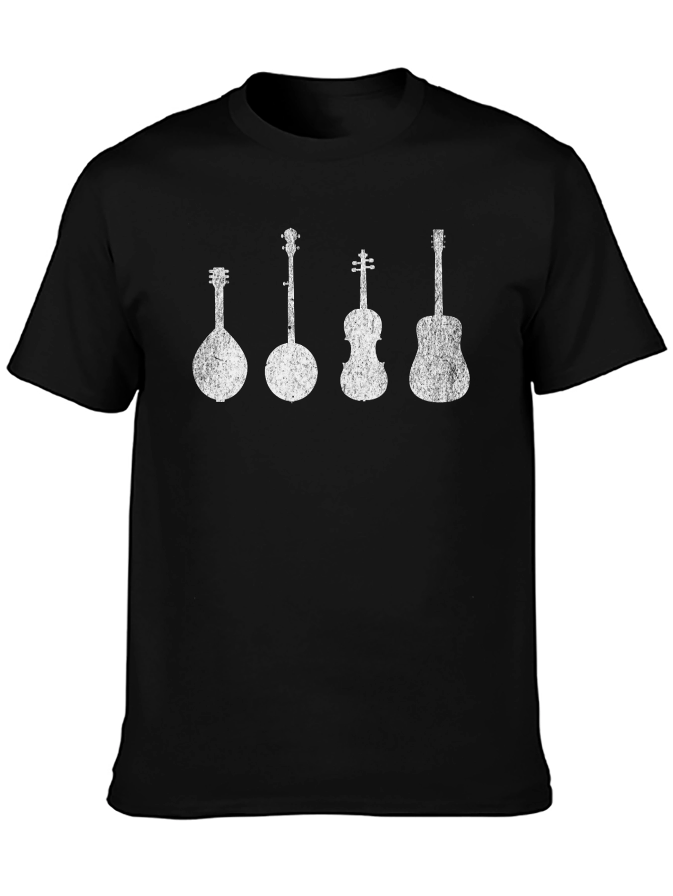 Musicians Instrument Graphic Tee - Black Cotton T-Shirt