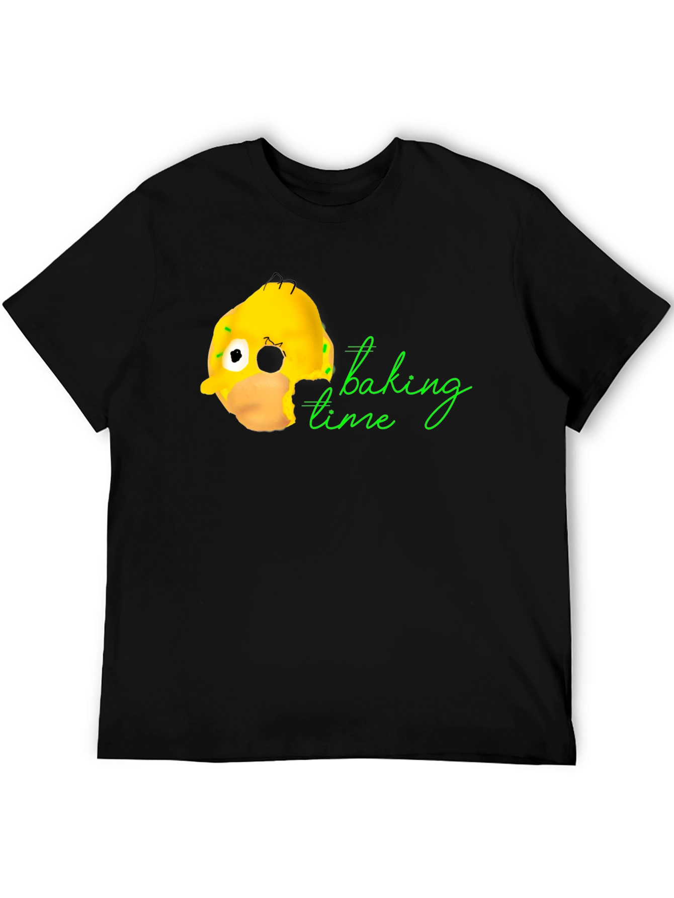 Homer Donut Baking Time Black T-Shirt