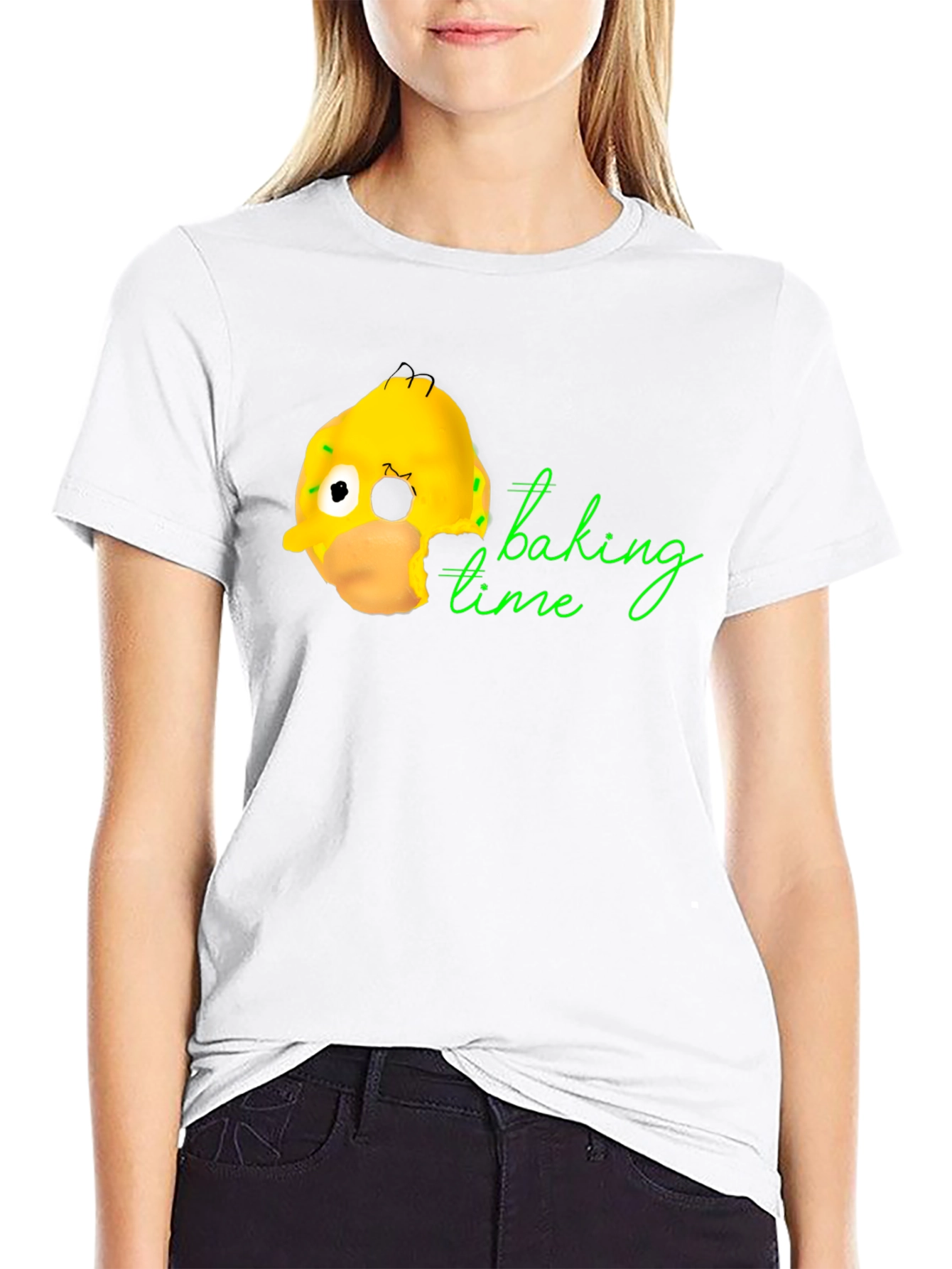 Homer Donut Baking Time Black T-Shirt