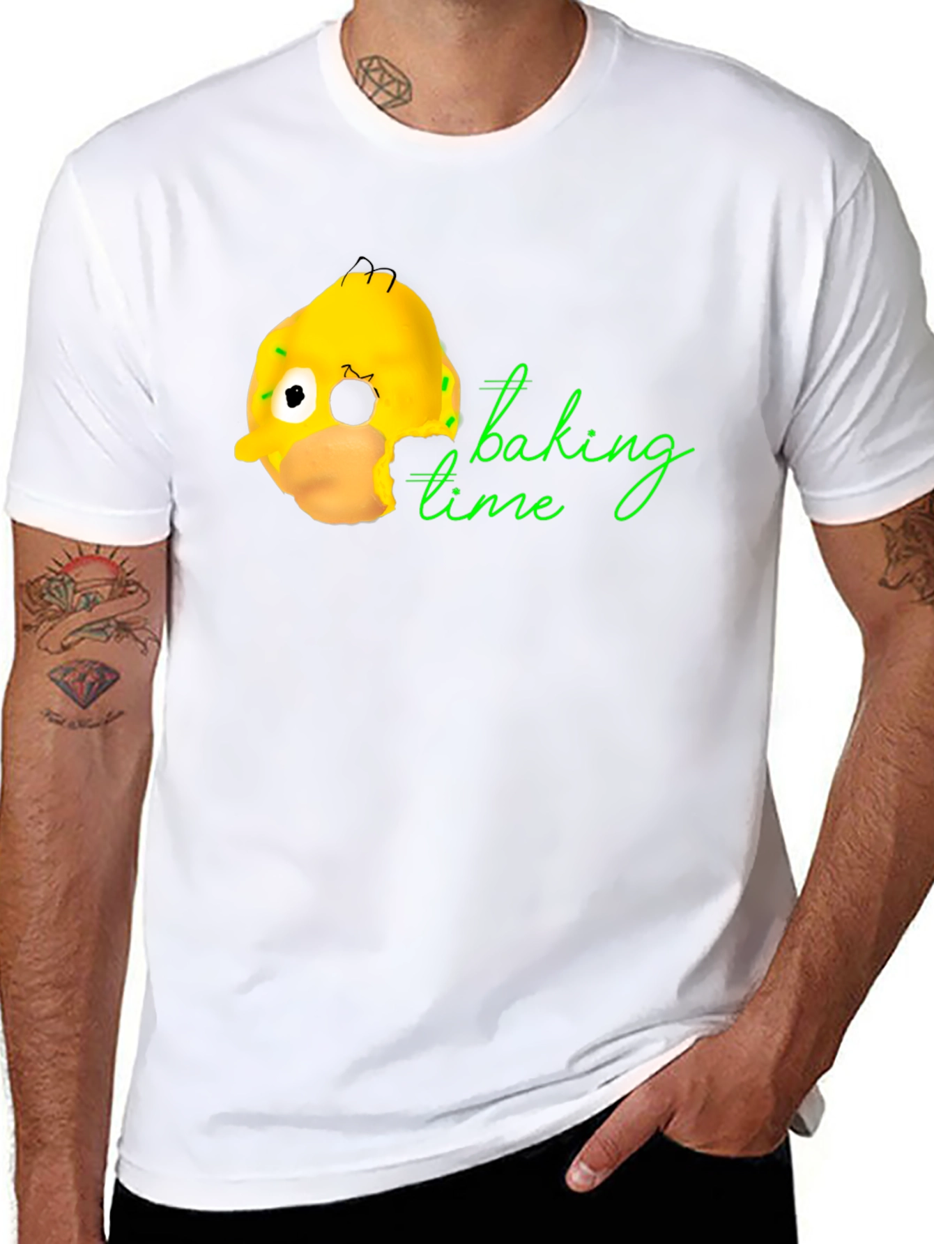 Homer Donut Baking Time Black T-Shirt