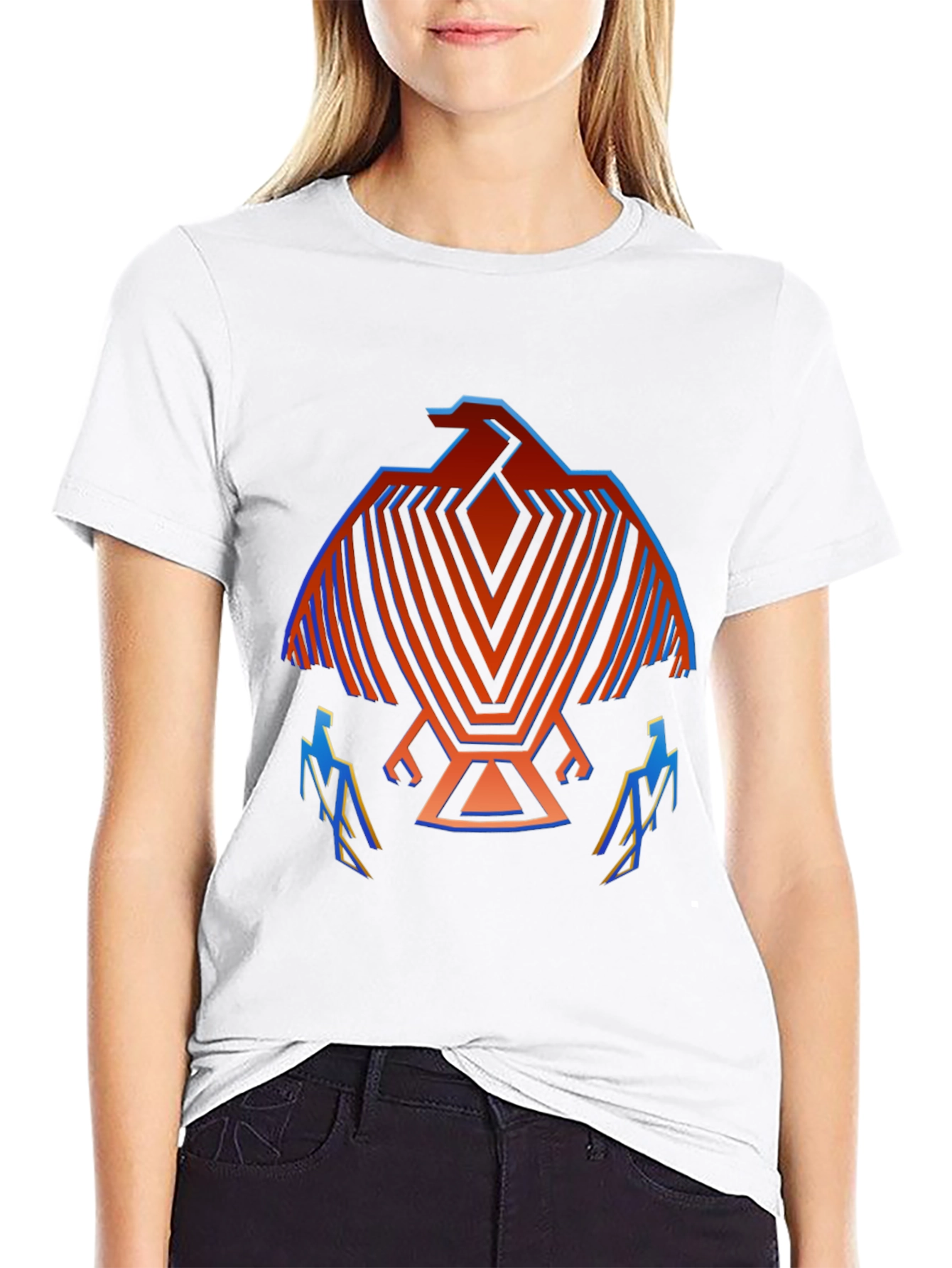 Geometric Bird Graphic T-Shirt
