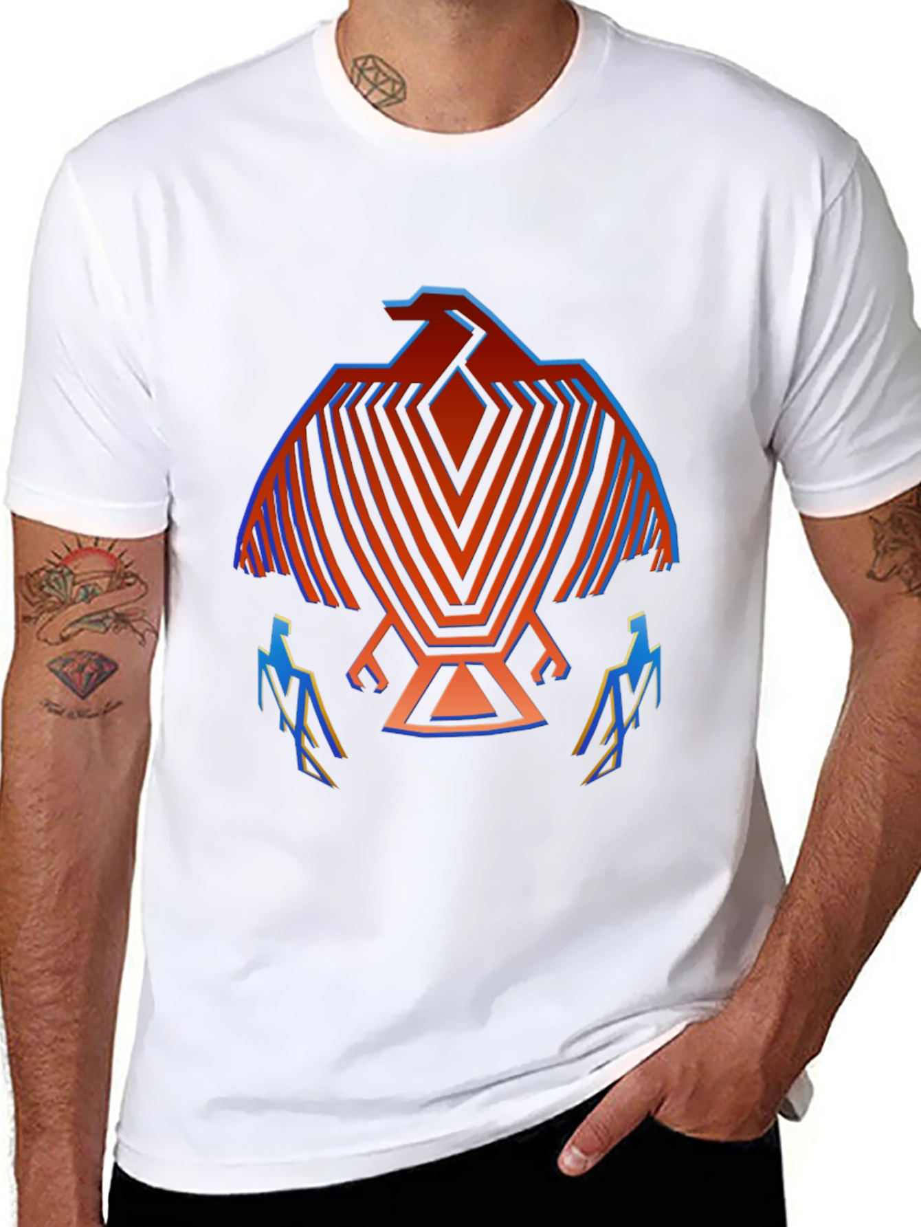 Geometric Bird Graphic T-Shirt