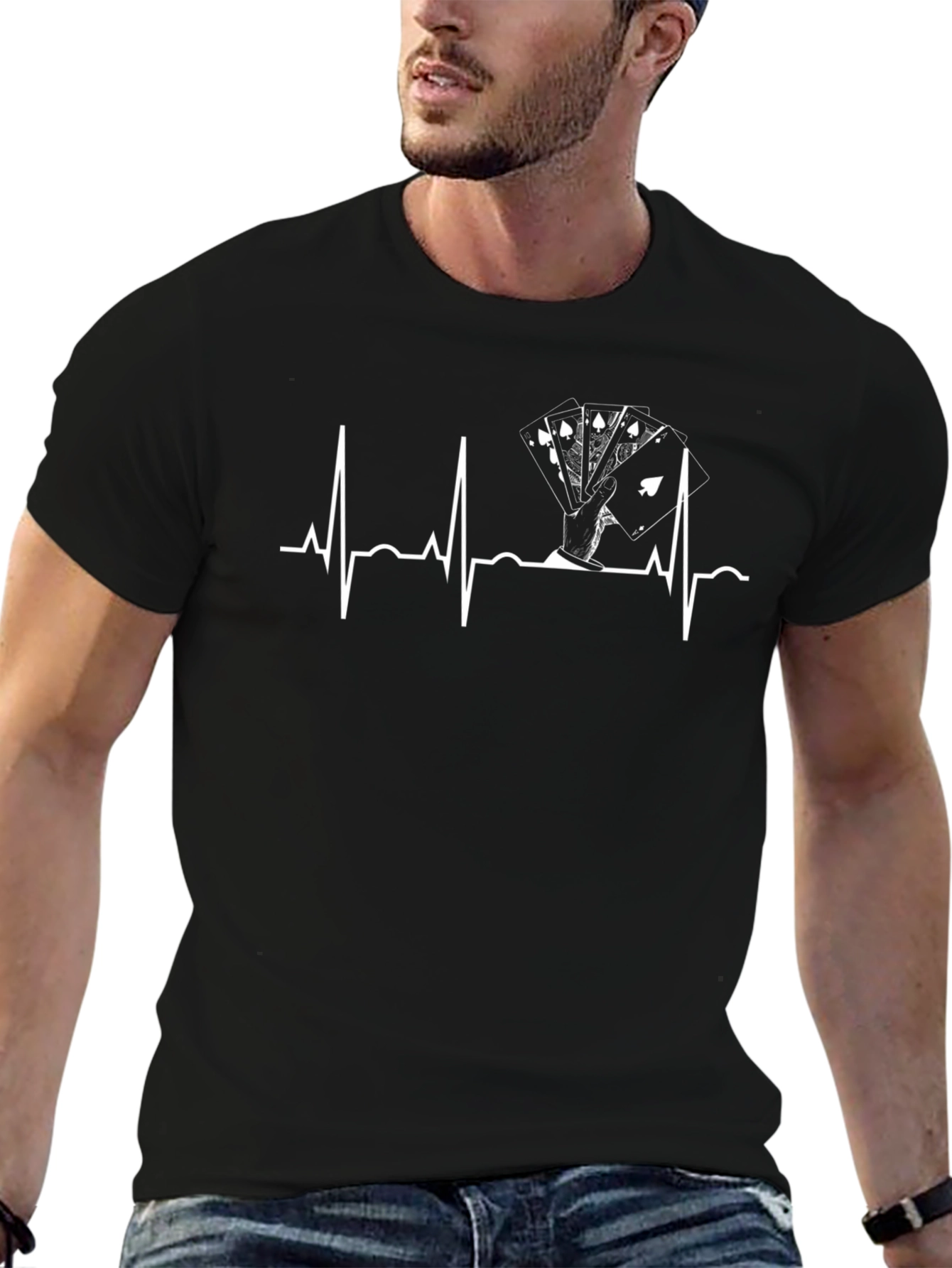 Poker Hand Heartbeat T-Shirt