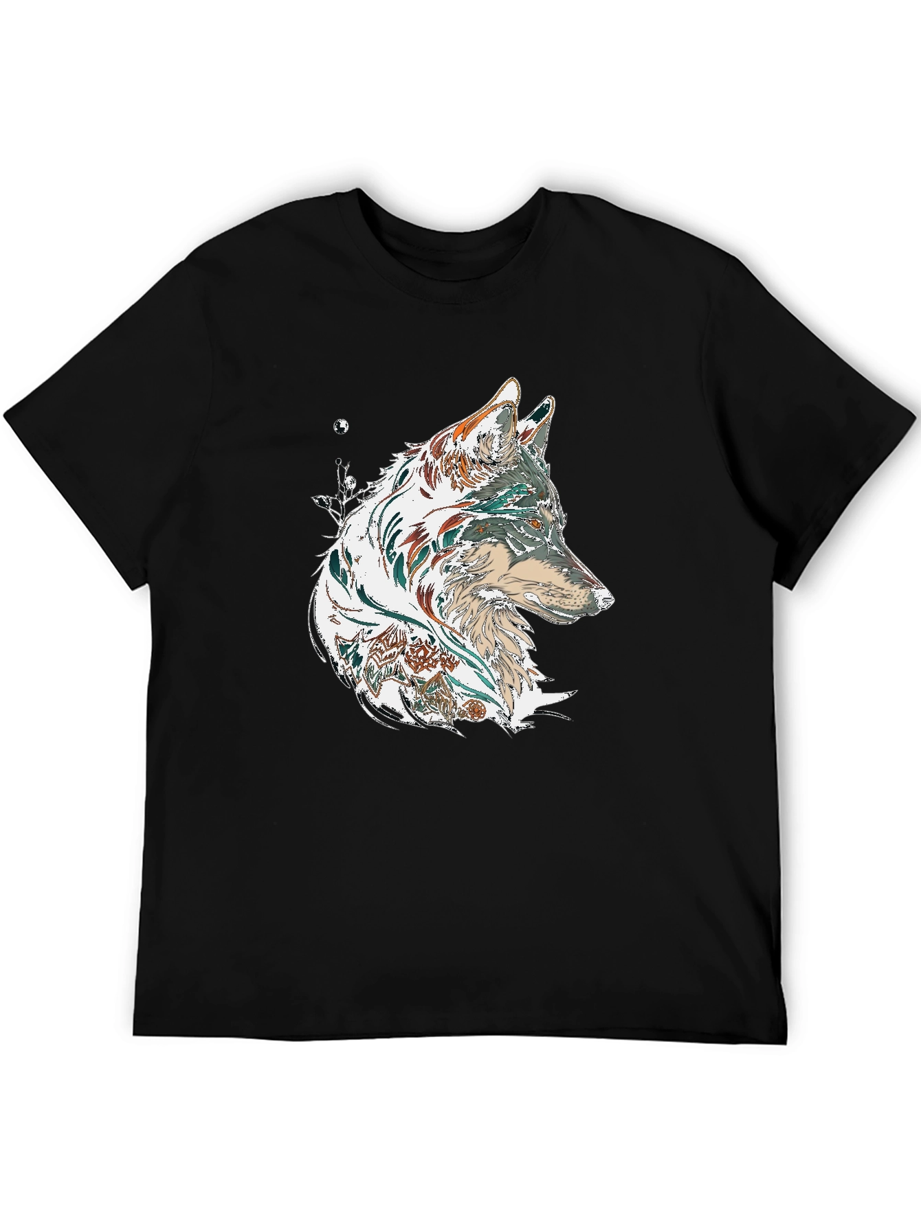 Wolf Graphic Print Black T-Shirt