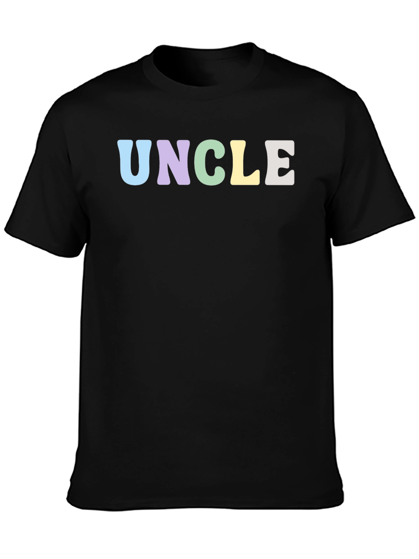Pastel Uncle T-Shirt - Black Crew Neck