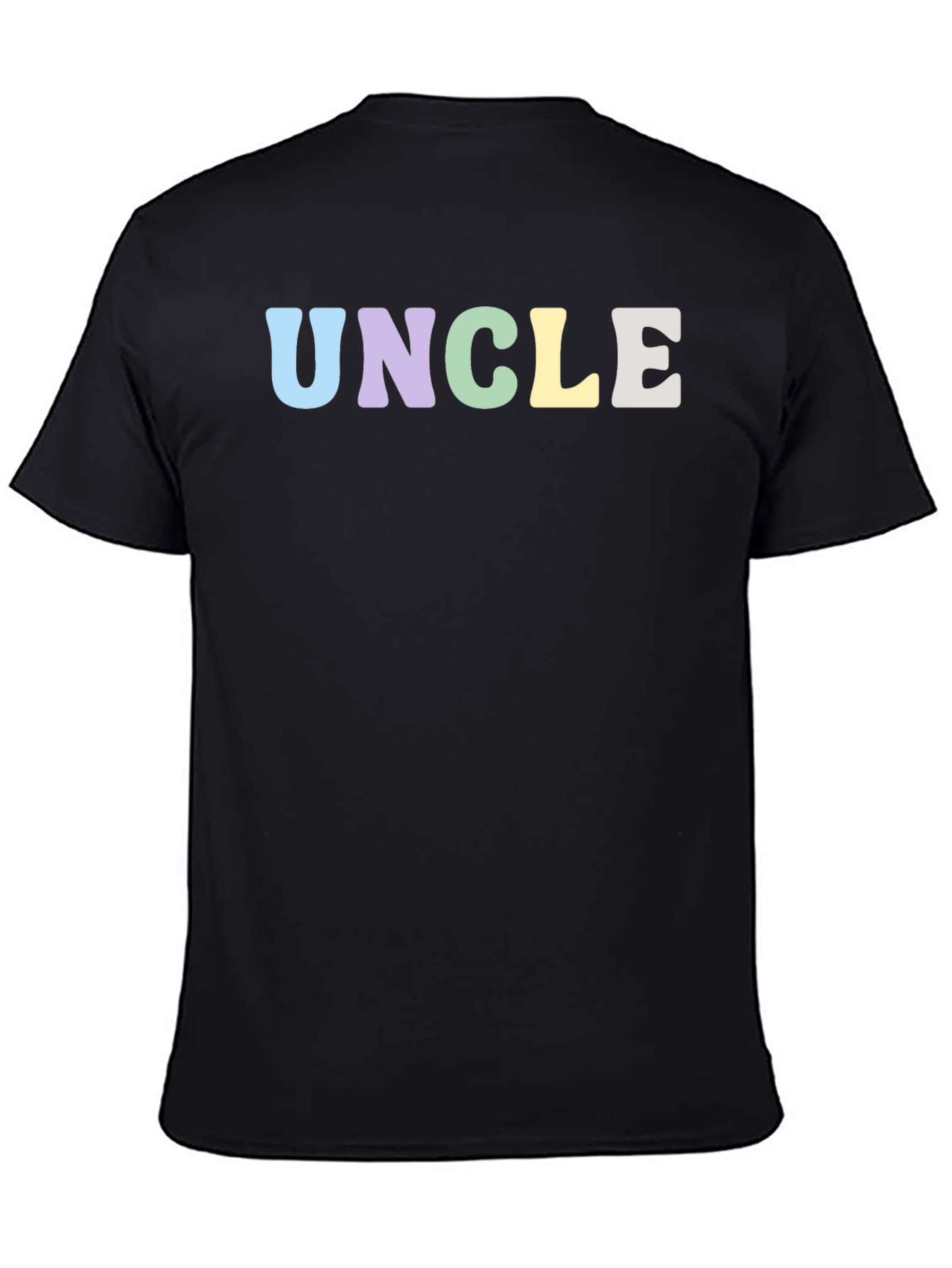 Pastel Uncle T-Shirt - Black Crew Neck