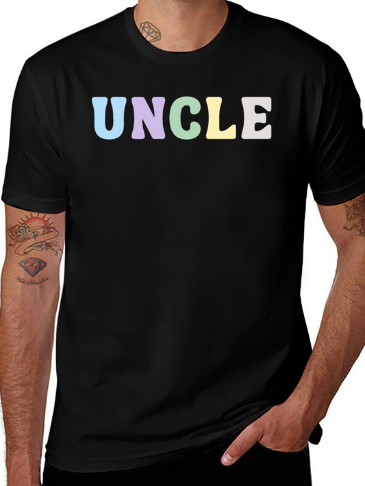 Pastel Uncle T-Shirt - Black Crew Neck