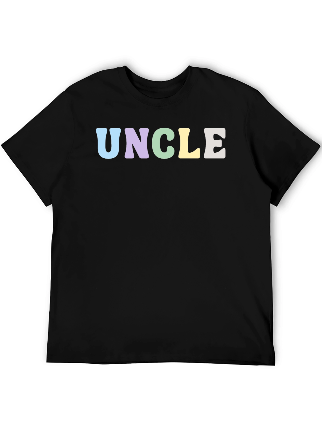 Pastel Uncle T-Shirt - Black Crew Neck