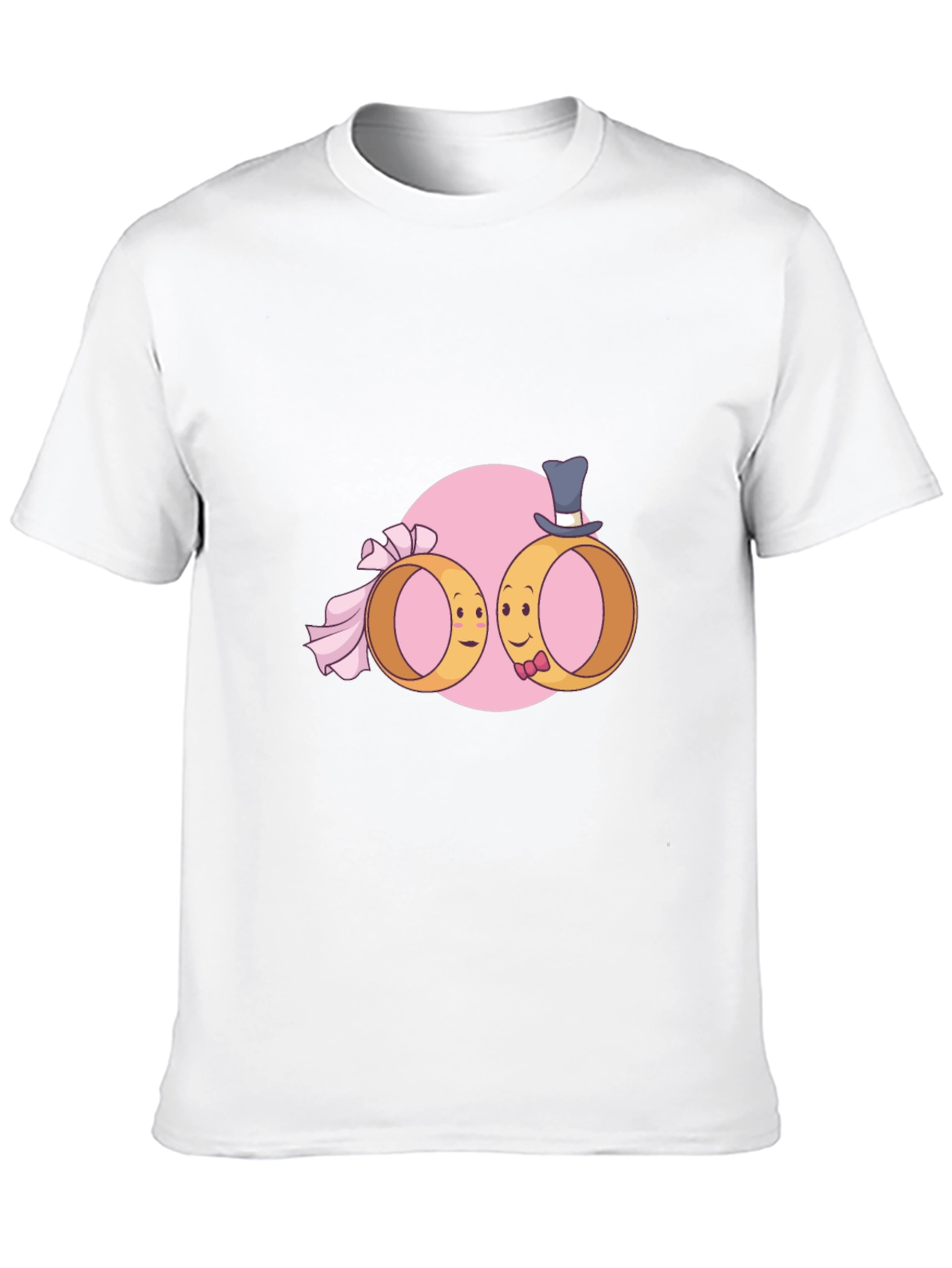 Wedding Rings Cartoon Graphic T-Shirt