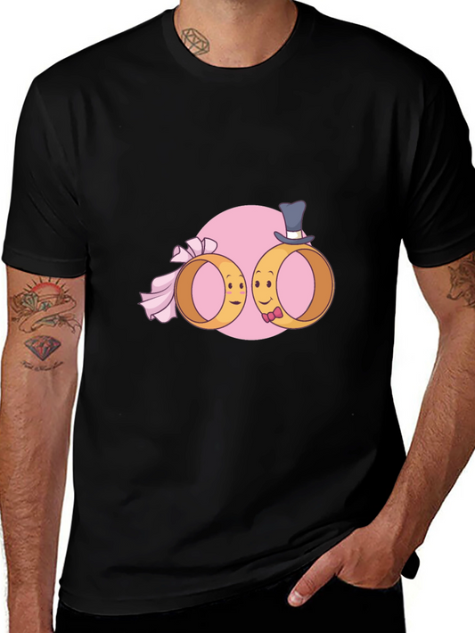 Wedding Rings Cartoon Graphic T-Shirt