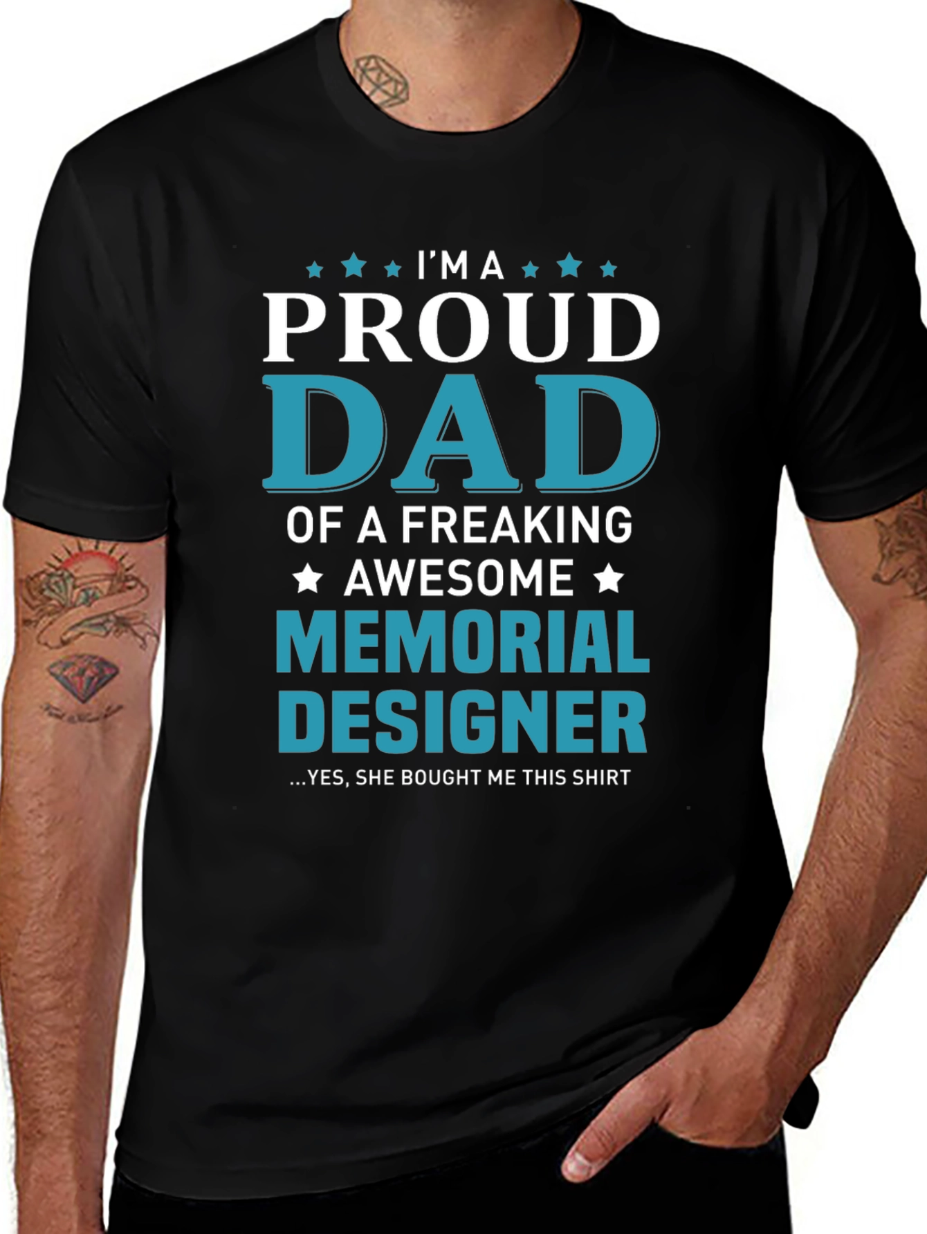 Proud Dad Memorial Designer T-Shirt